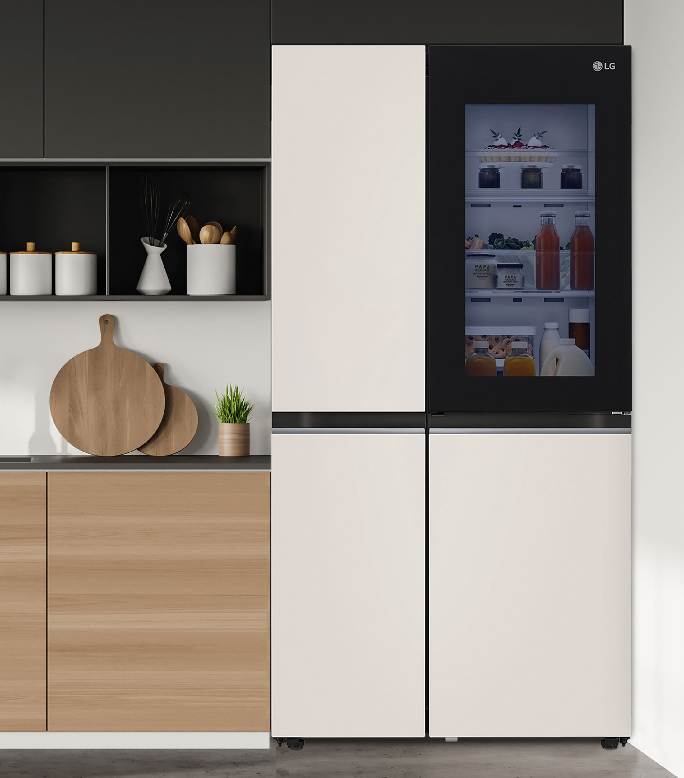 Refrigerador Dúplex Side by Side 23 p3 Instaview Beige