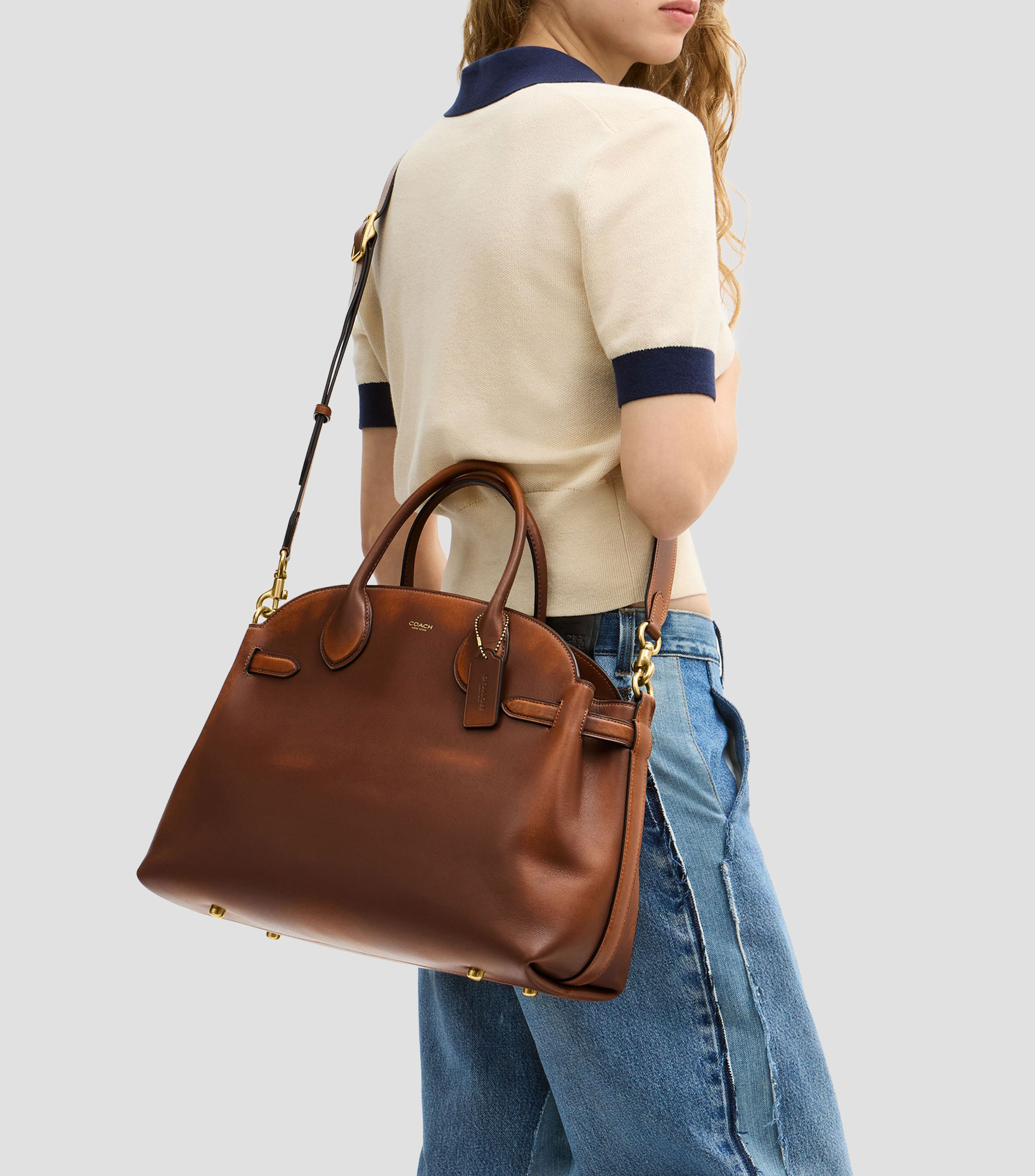 Bolsa en piel clutch sólido Mujer
