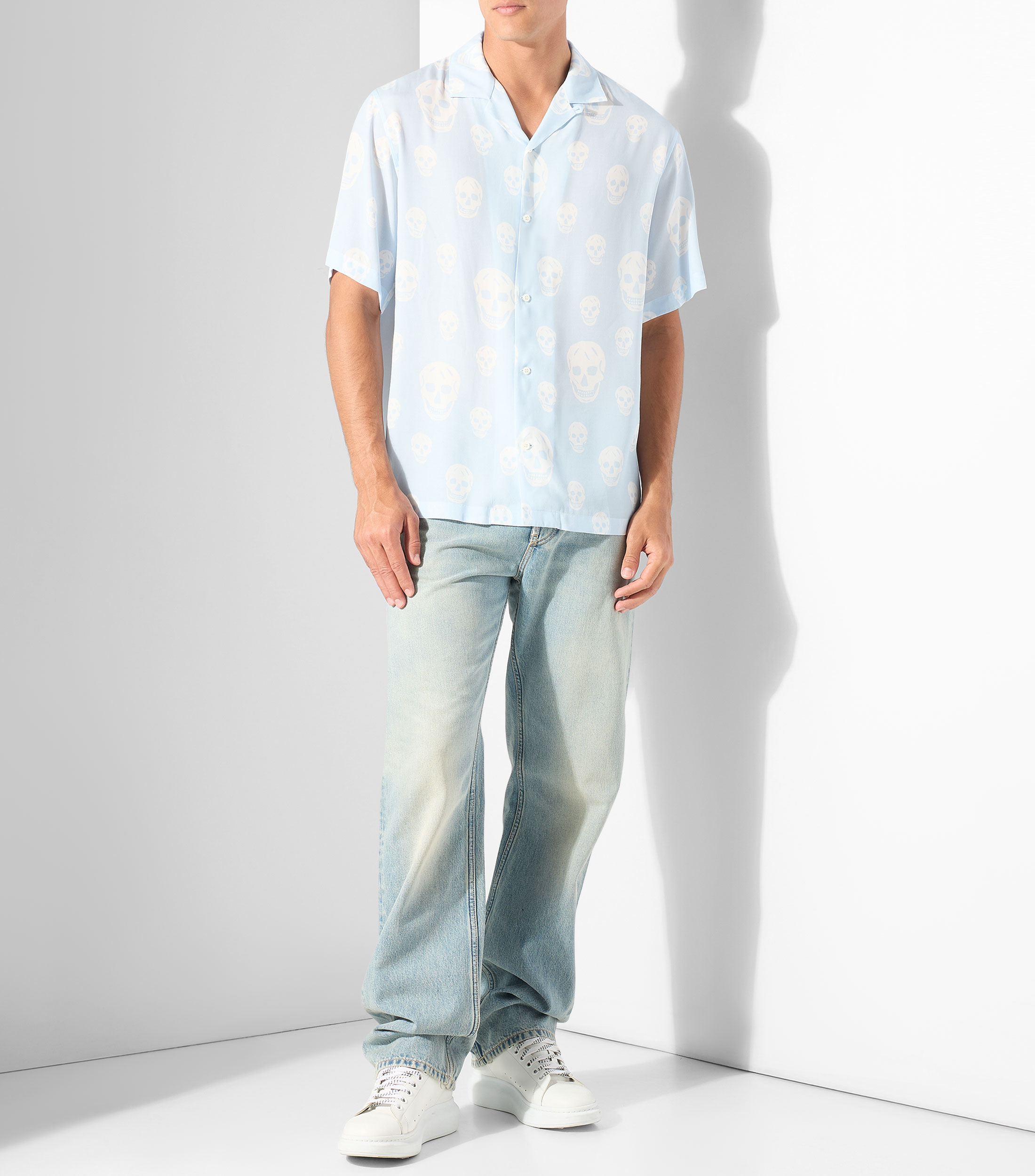 Camisa estampada con manga corta Hombre