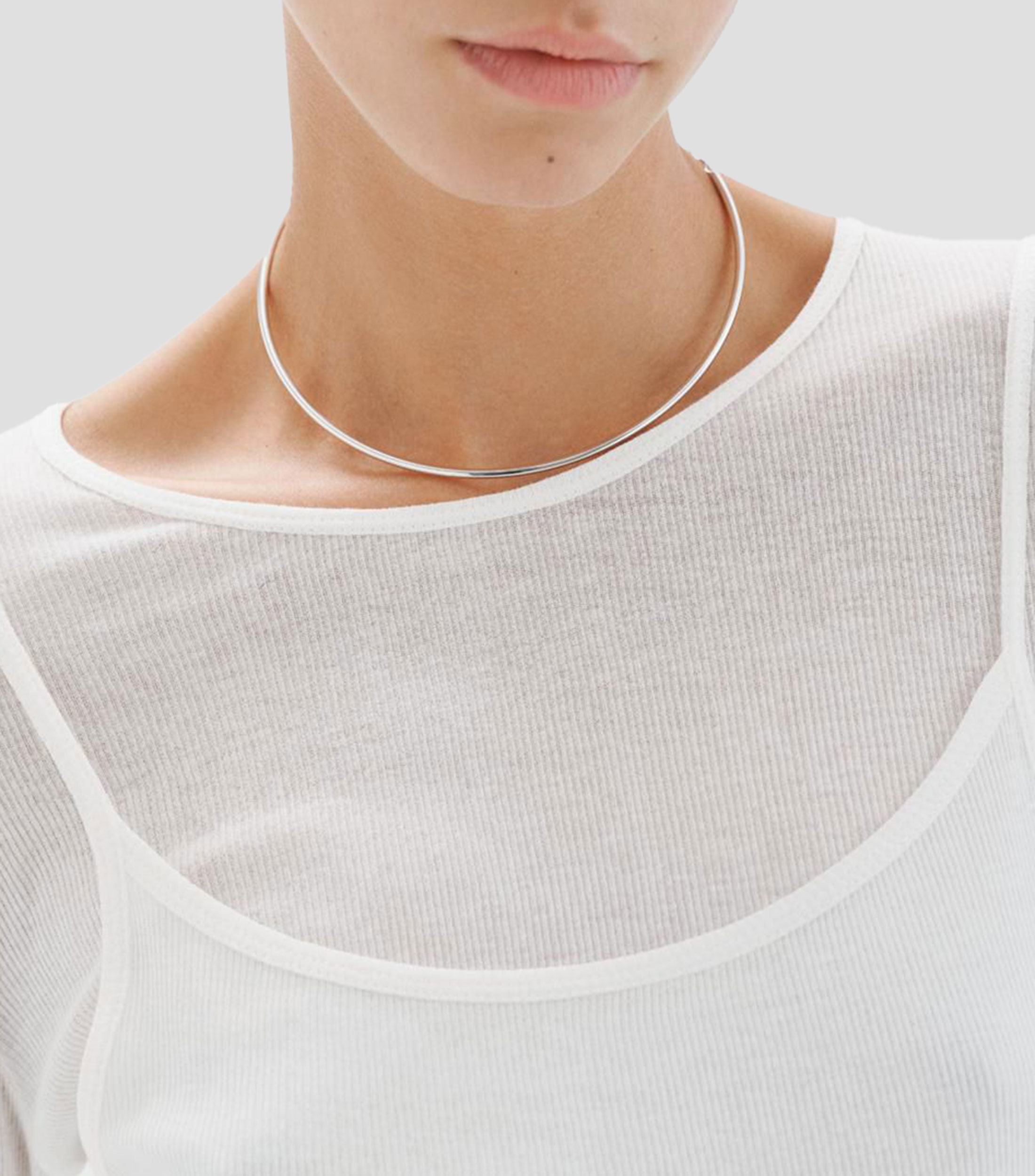 Collar rígido tipo choker en plata .925 Connector Mujer