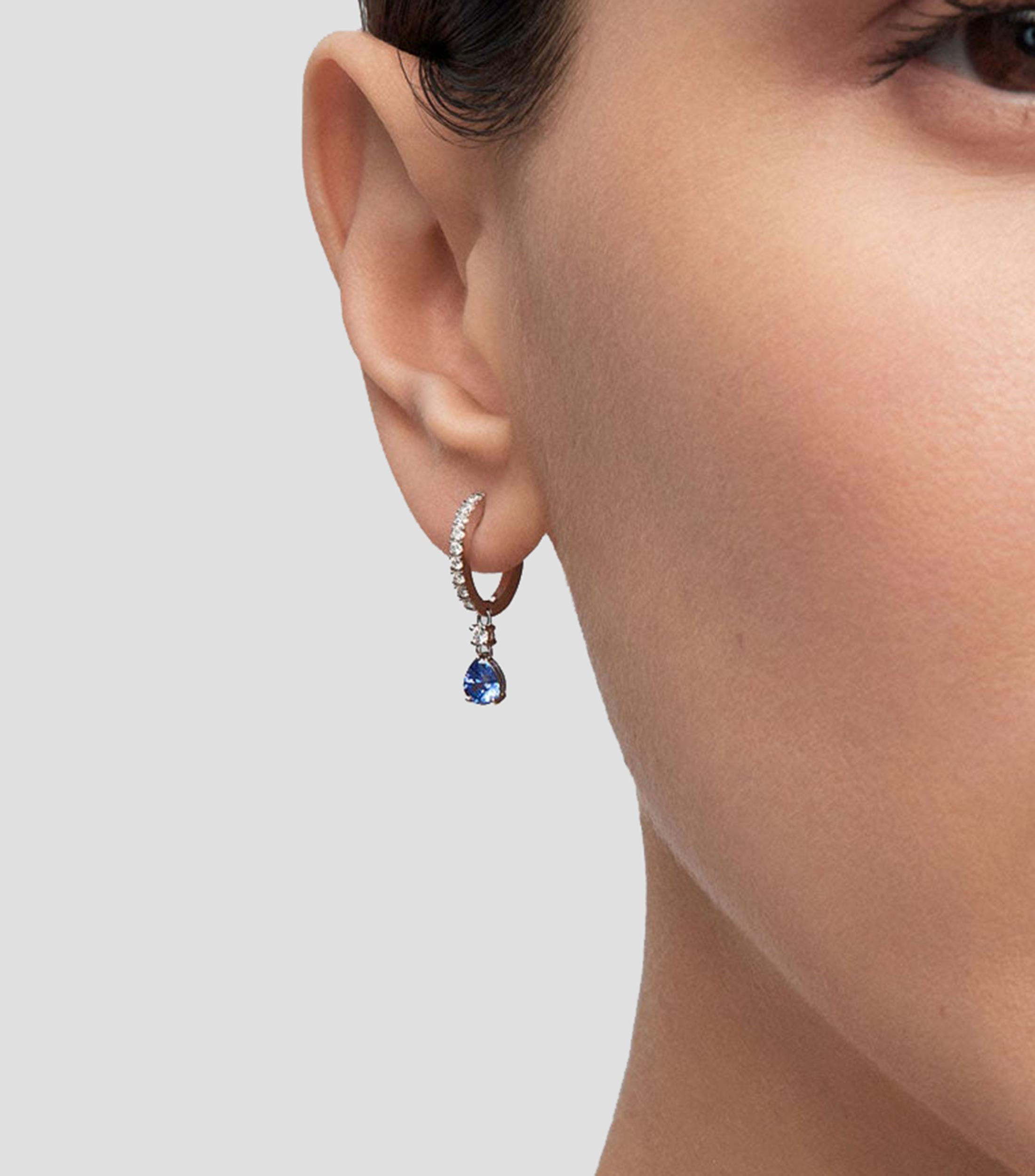 Pendientes en oro blanco de 18 kilates Mujer