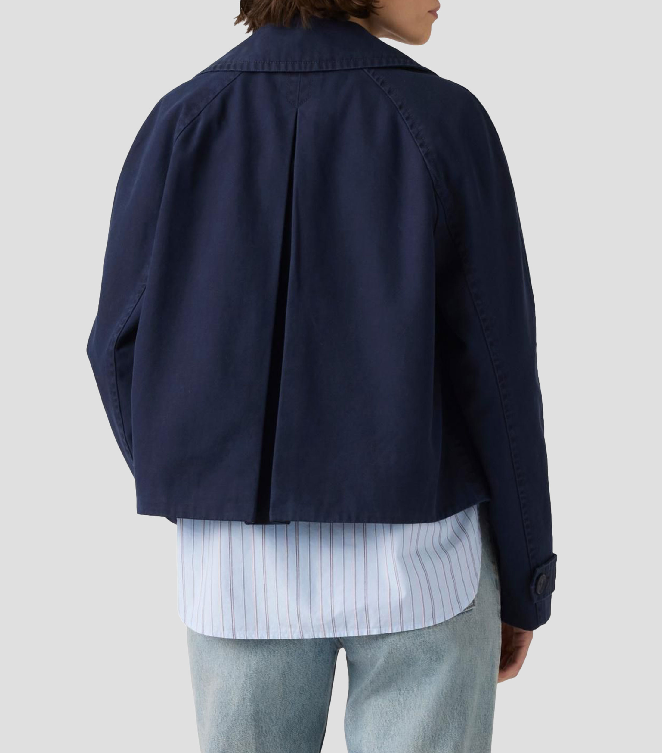 Gabardina corta con botones Mujer