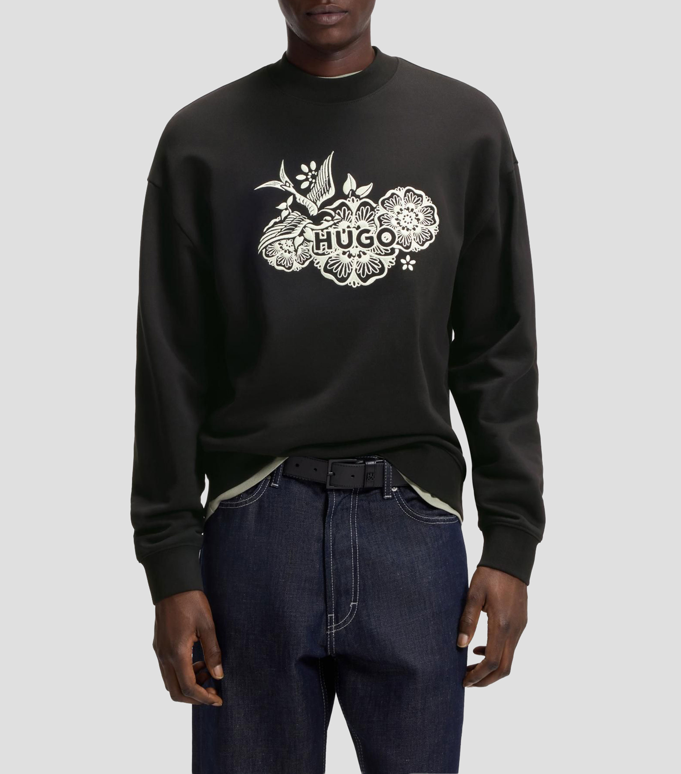 Sudadera de felpa de algodón con ilustración bordada Hombre