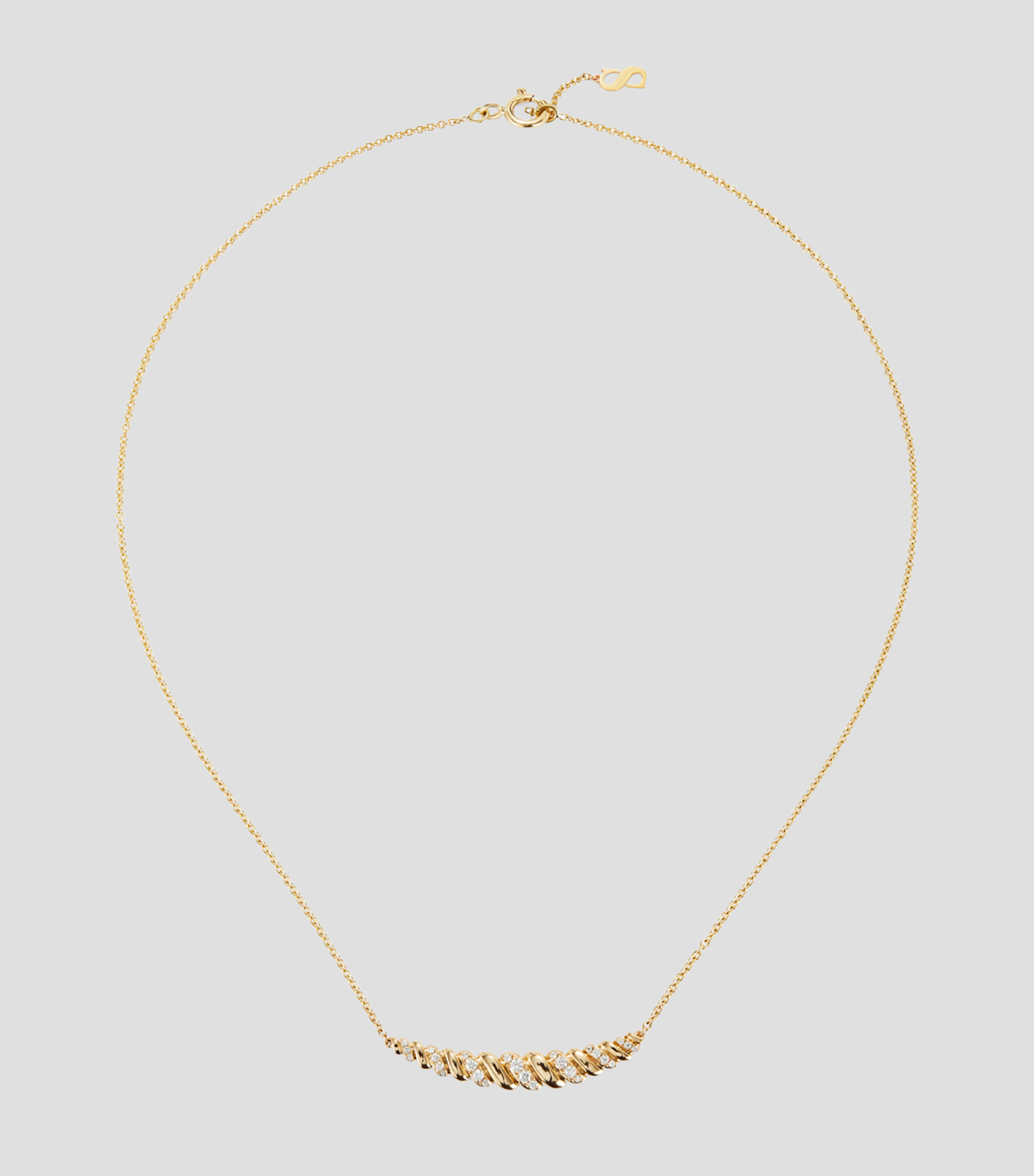 Collar en Oro amarillo de 18 Kilates con cristales Mujer