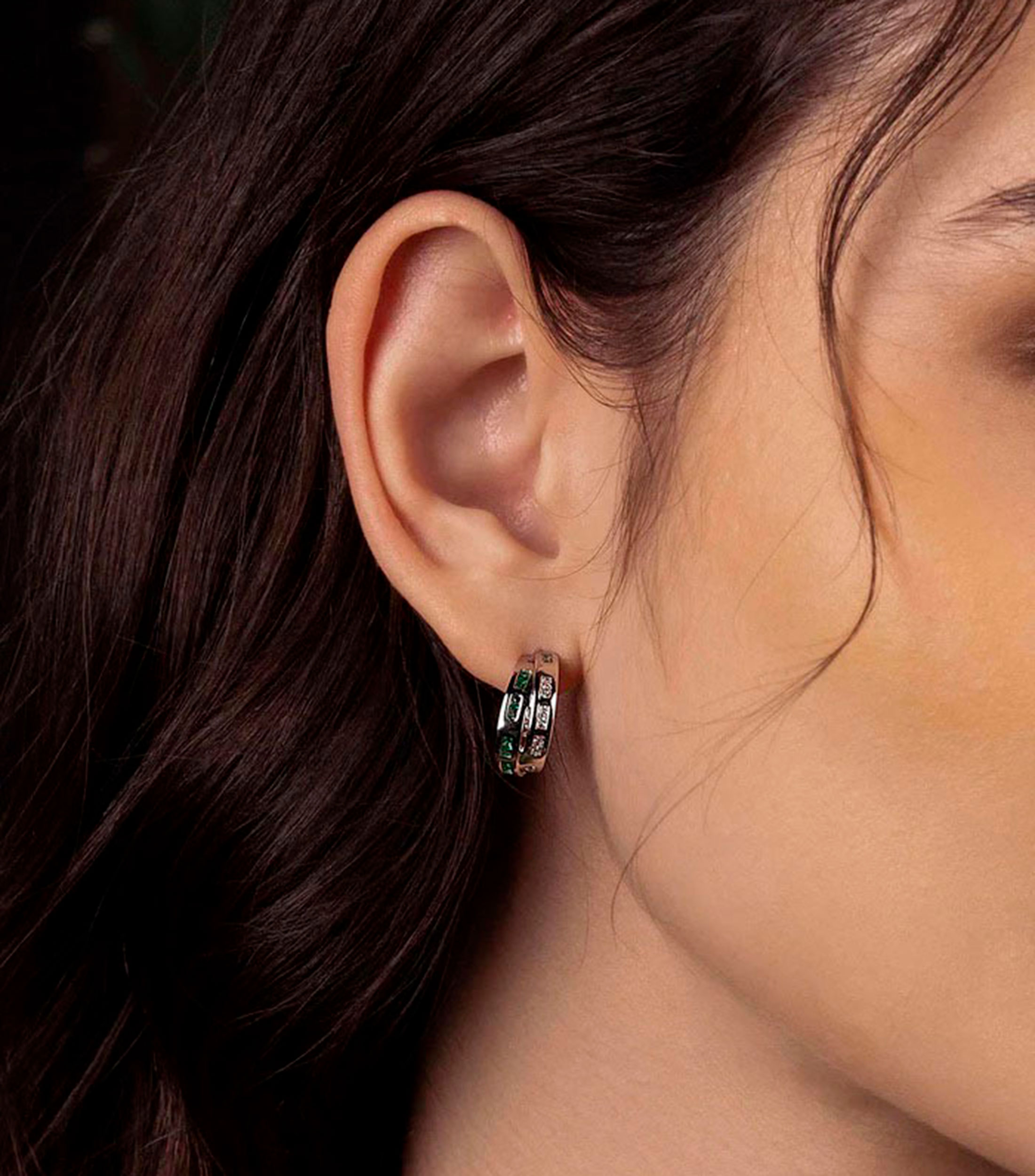 Aretes en plata .925 con circonitas Mujer
