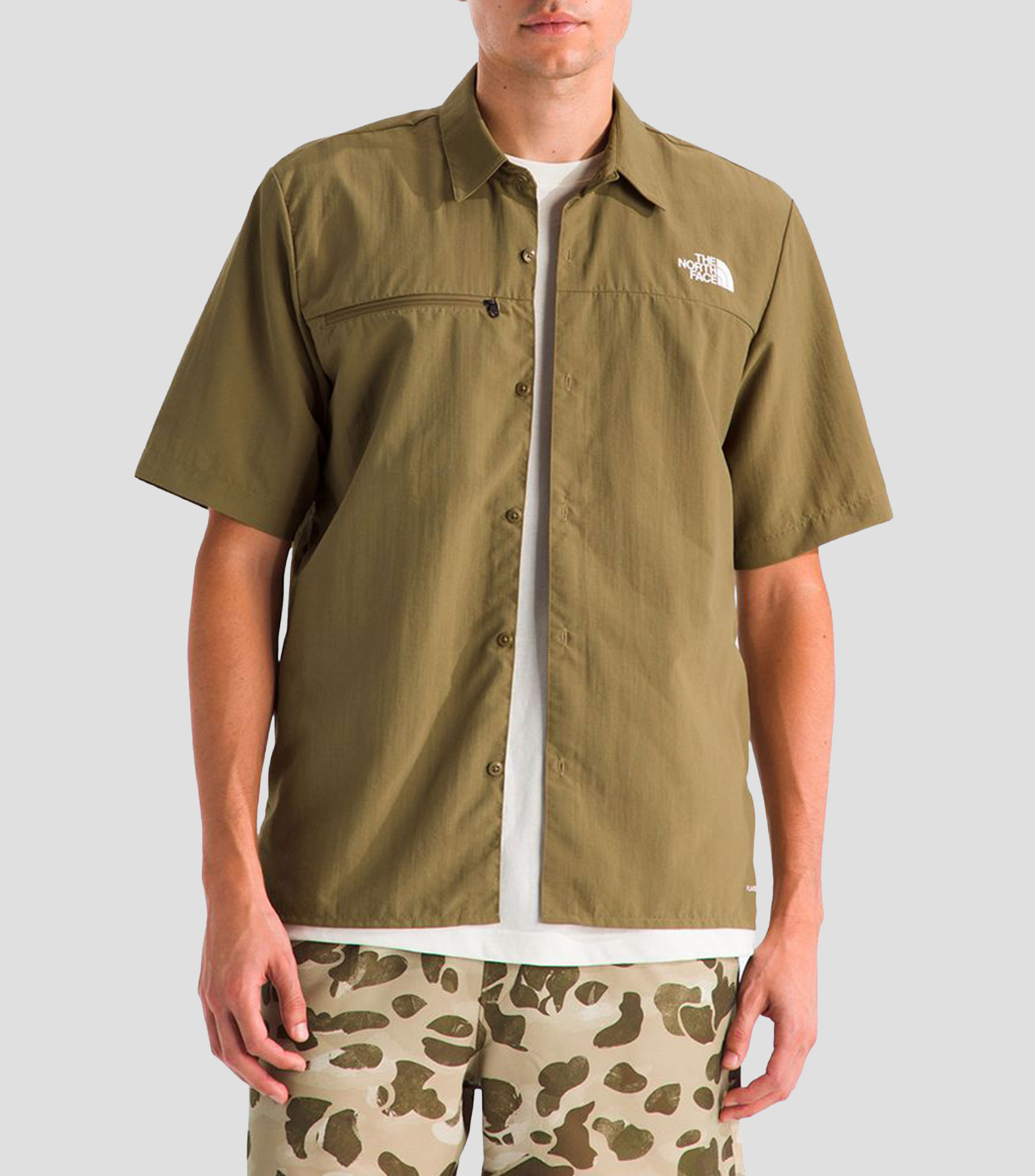 Camisa lisa manga corta Packable Hombre