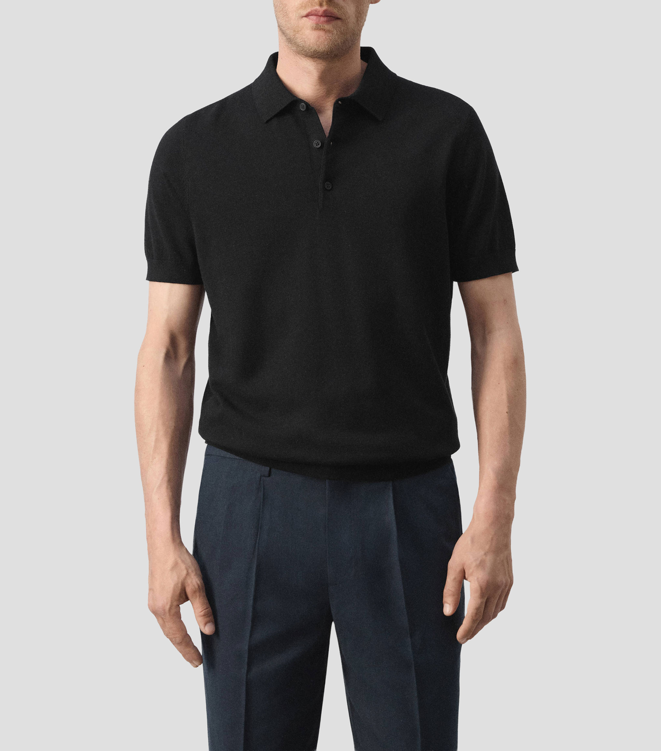 Playera tipo polo manga corta lisa Hombre