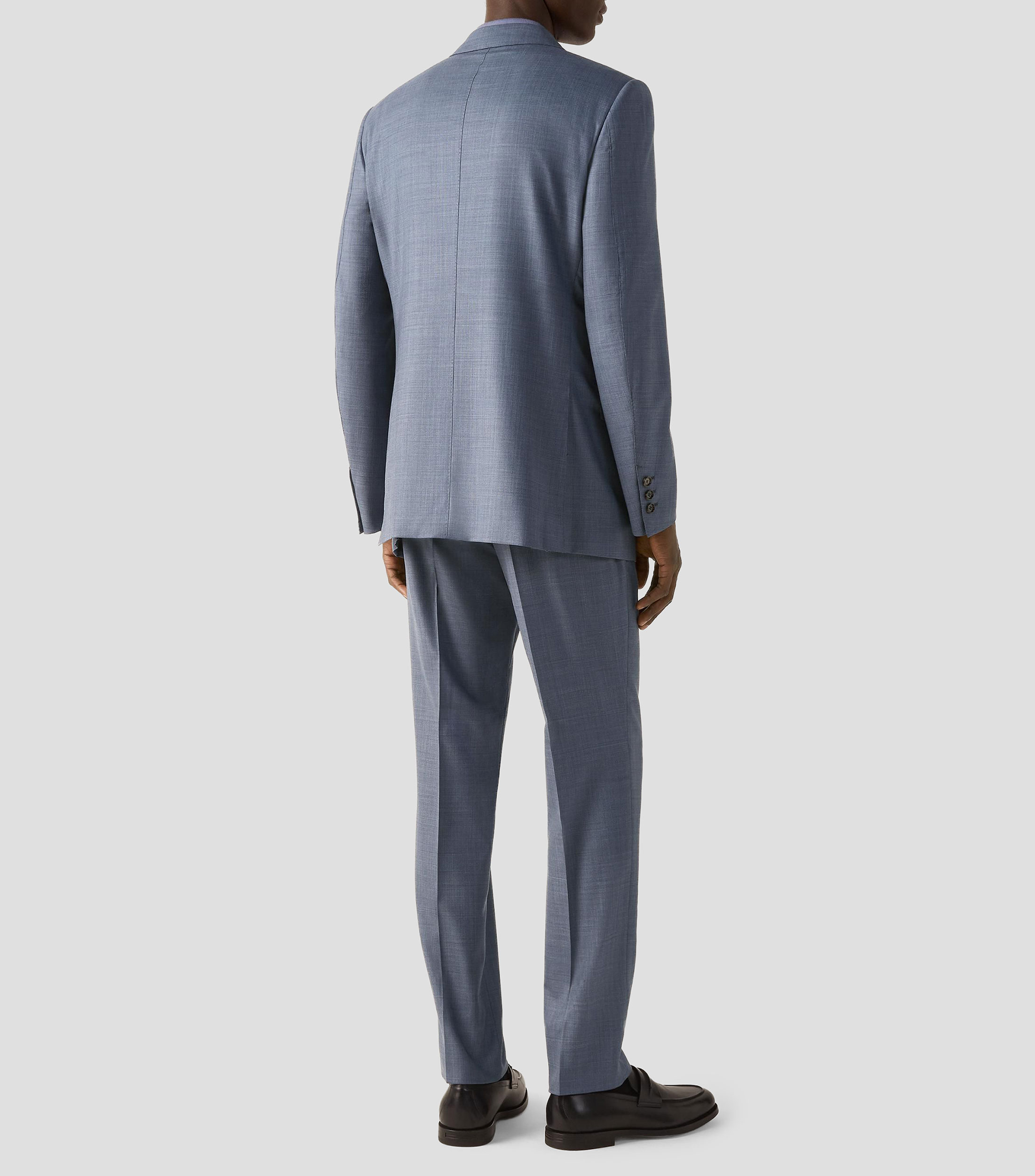Traje de lana corte regular con microdiseño Hombre