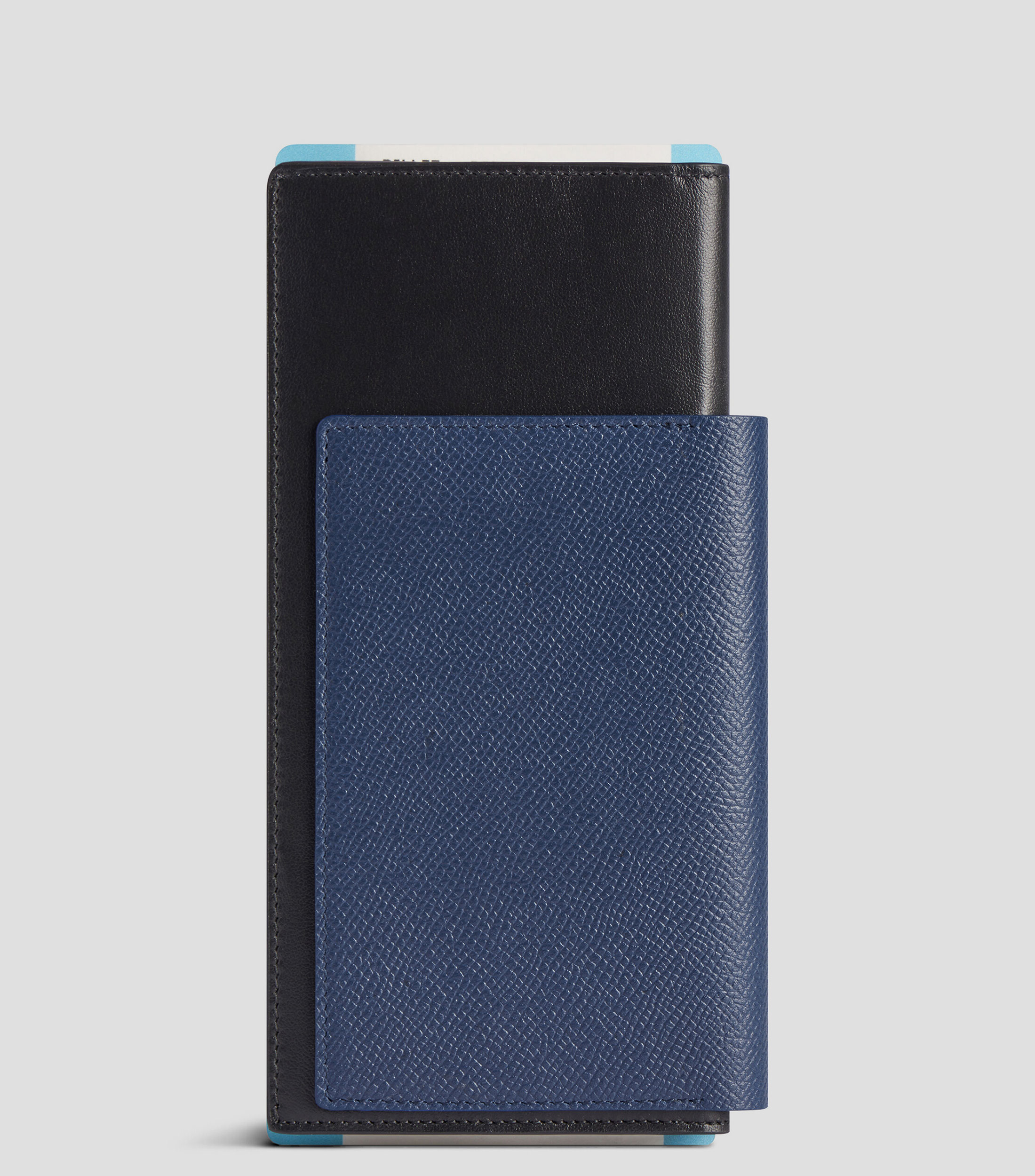 Cartera bifold azul Passport estampado Hombre