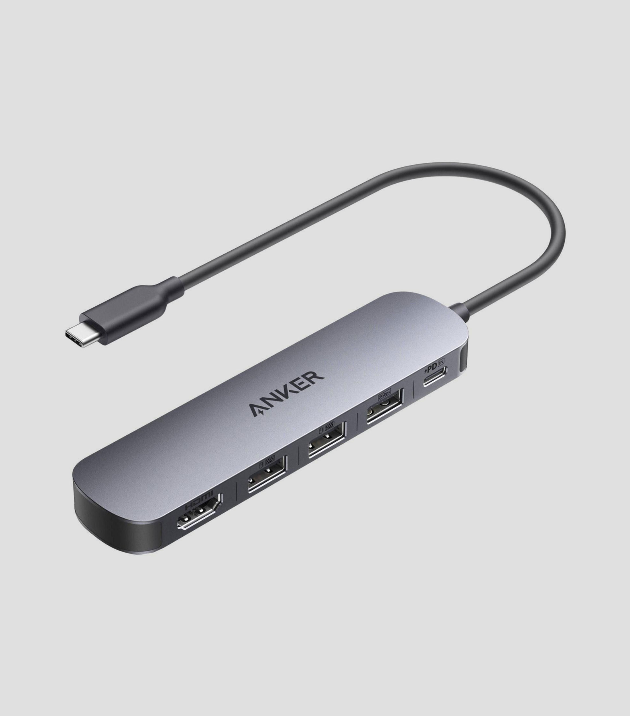 Adaptador multipuertos Nano Hub, Gris