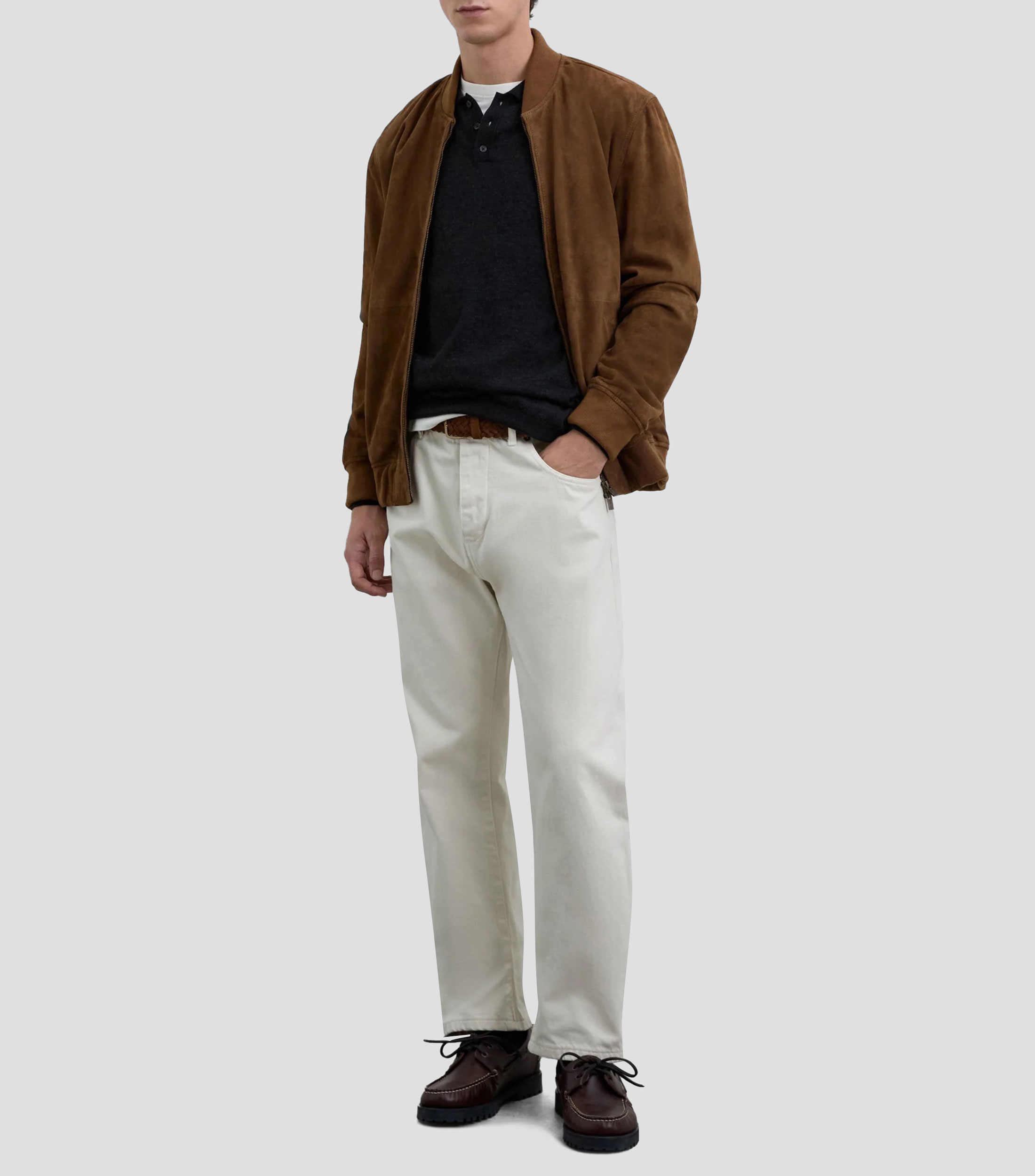 Chamarra Bomber en piel Hombre