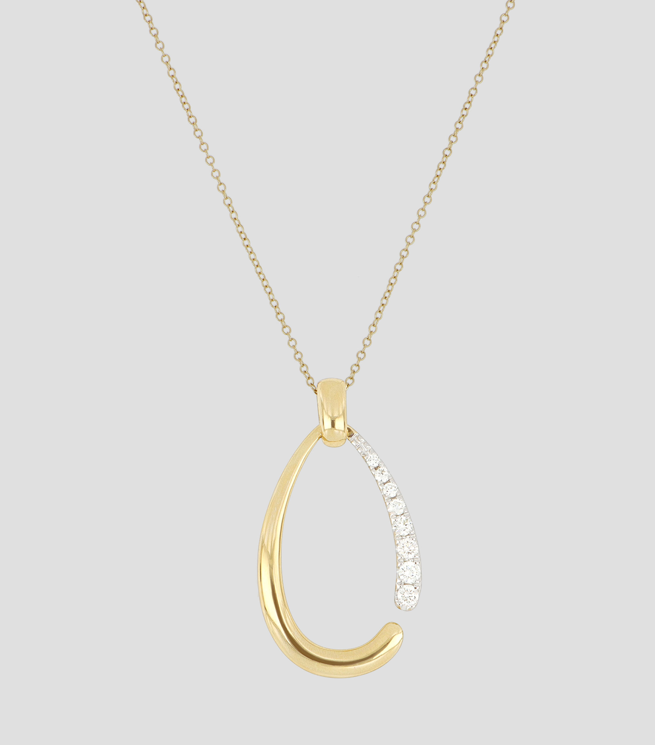 Gargantilla en oro amarillo de 14 kilates con diamantes Mujer