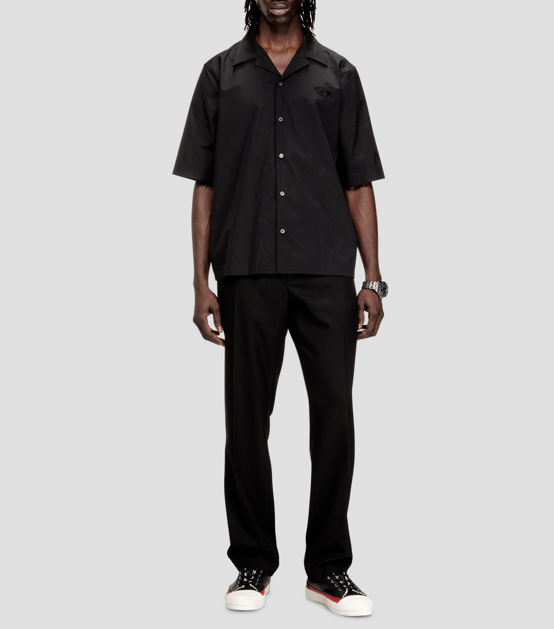 Camisa lisa manga corta Hombre