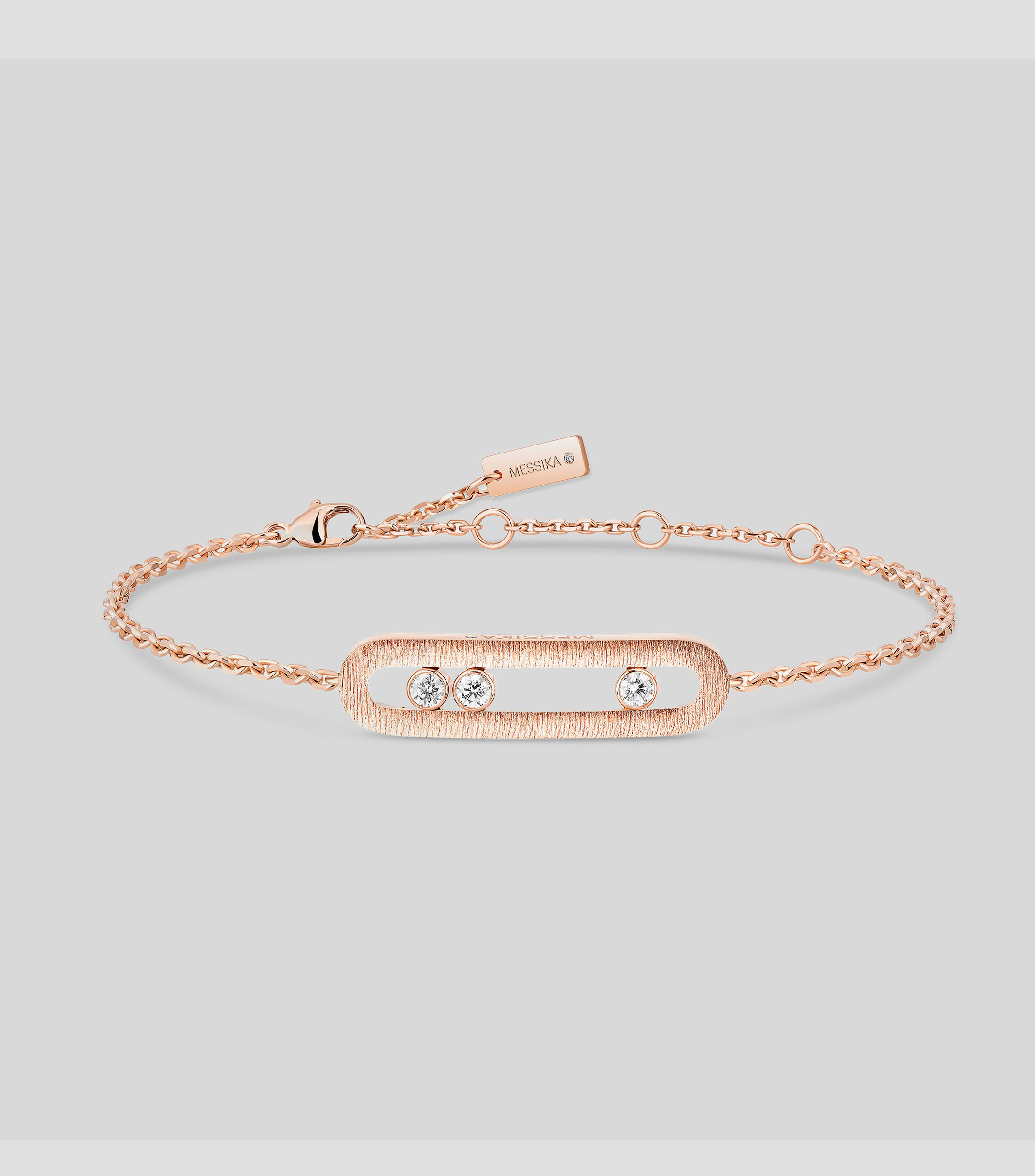 Pulsera en oro rosa de 18 kilates con diamantes Move Mujer