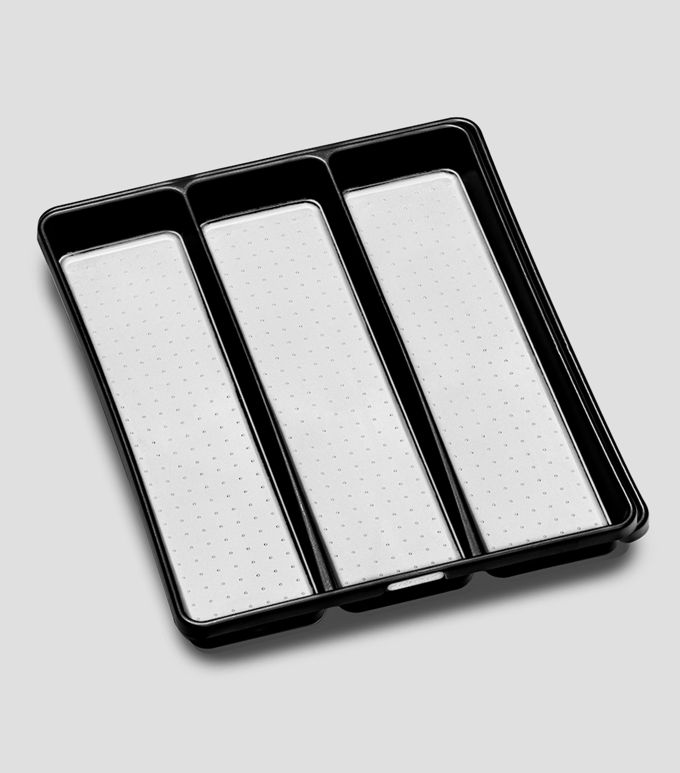Organizador de cubiertos 3 compartimentos, gris oscuro