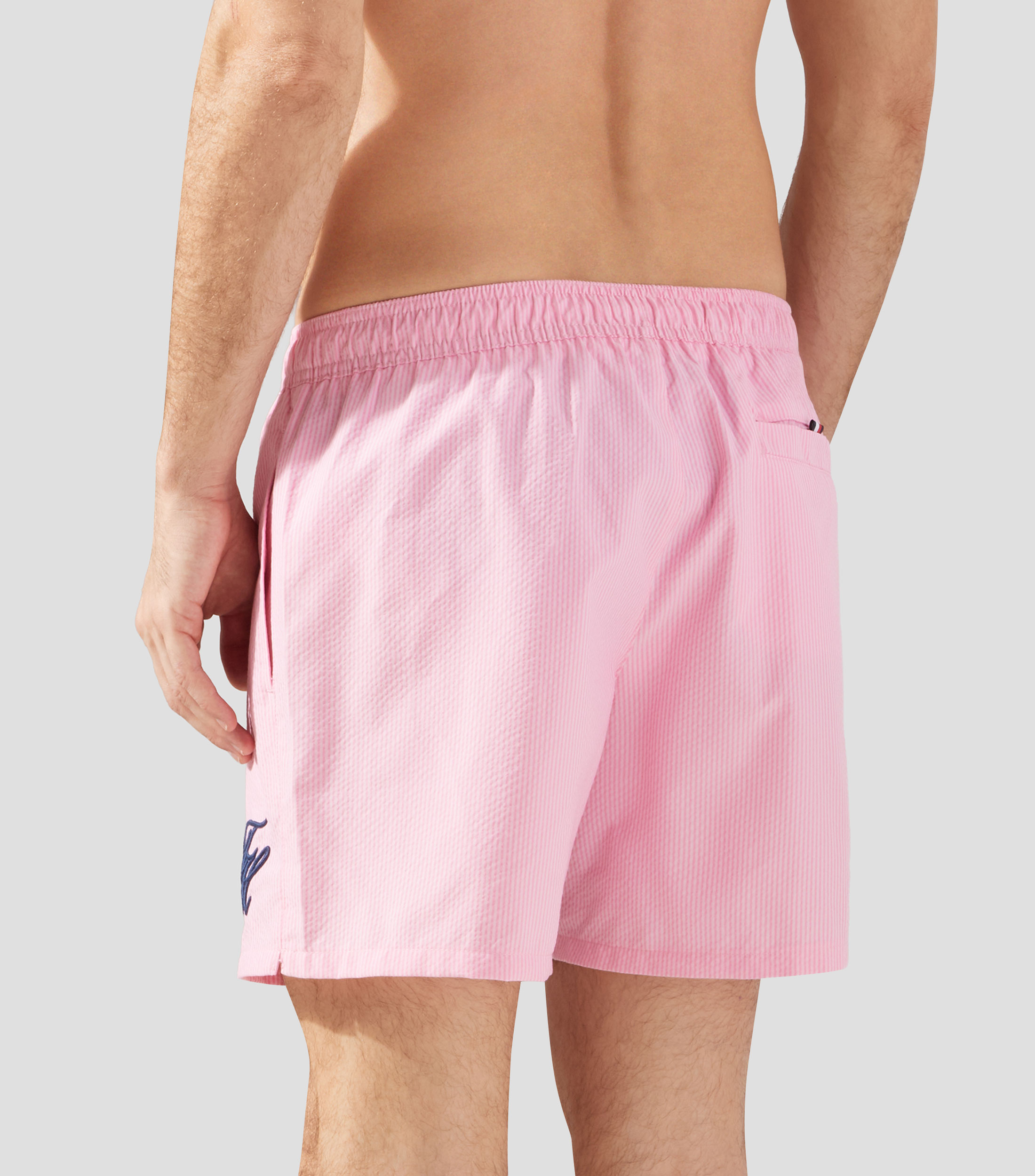 Traje de baño corto rayas Hombre