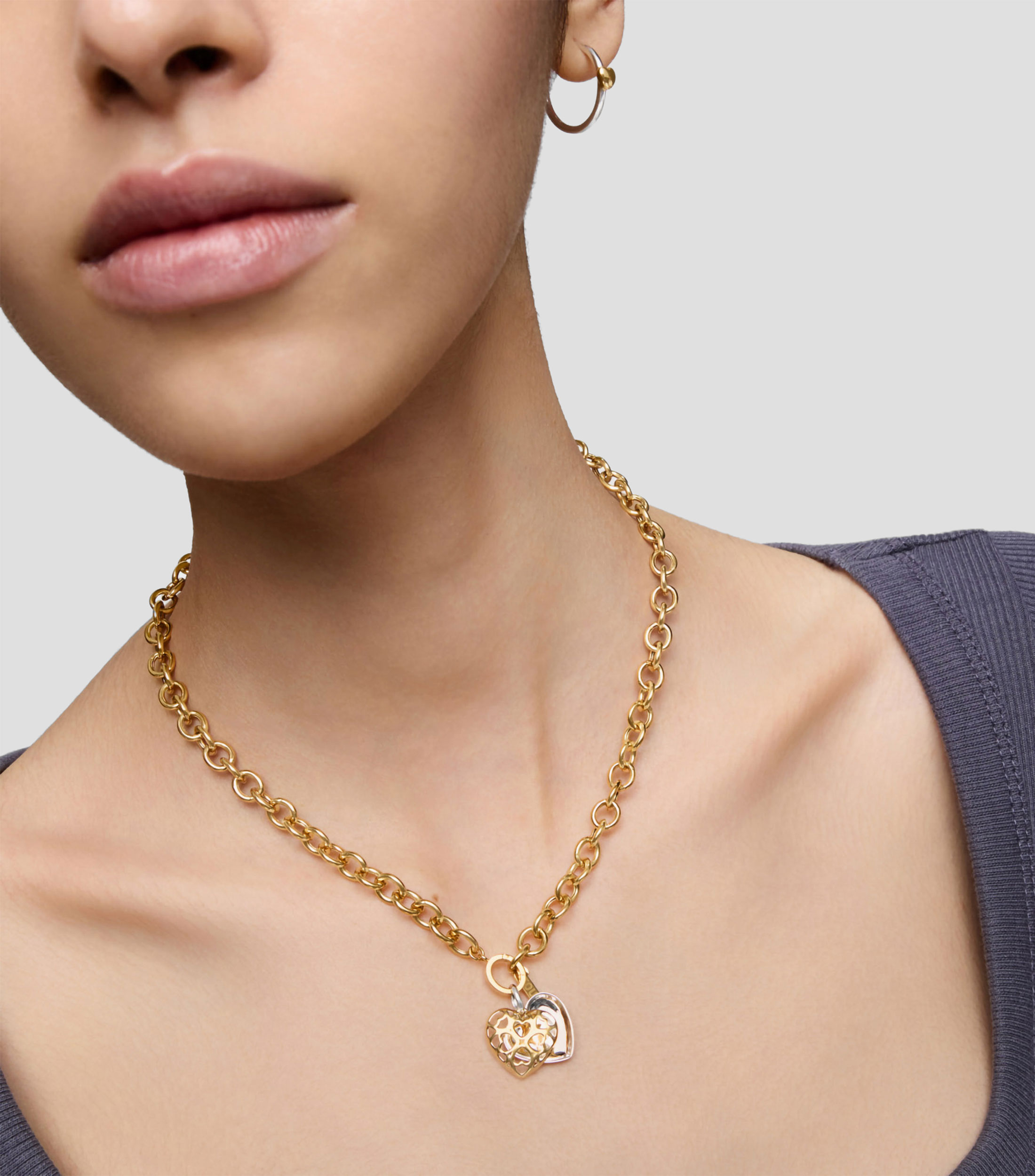 Dije de corazon en plata .925 Medallions Mujer