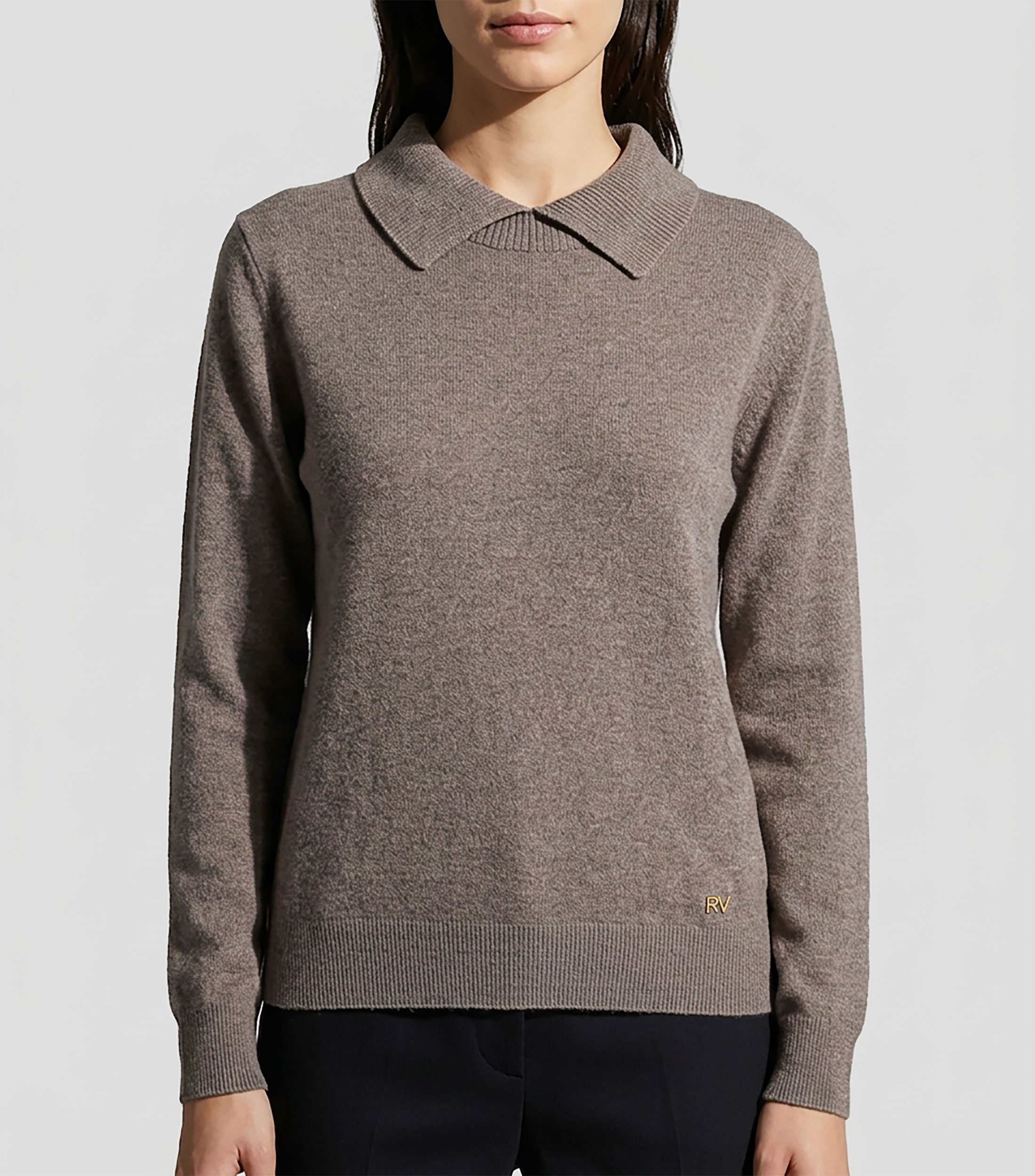 Suéter cuello tipo polo Mujer