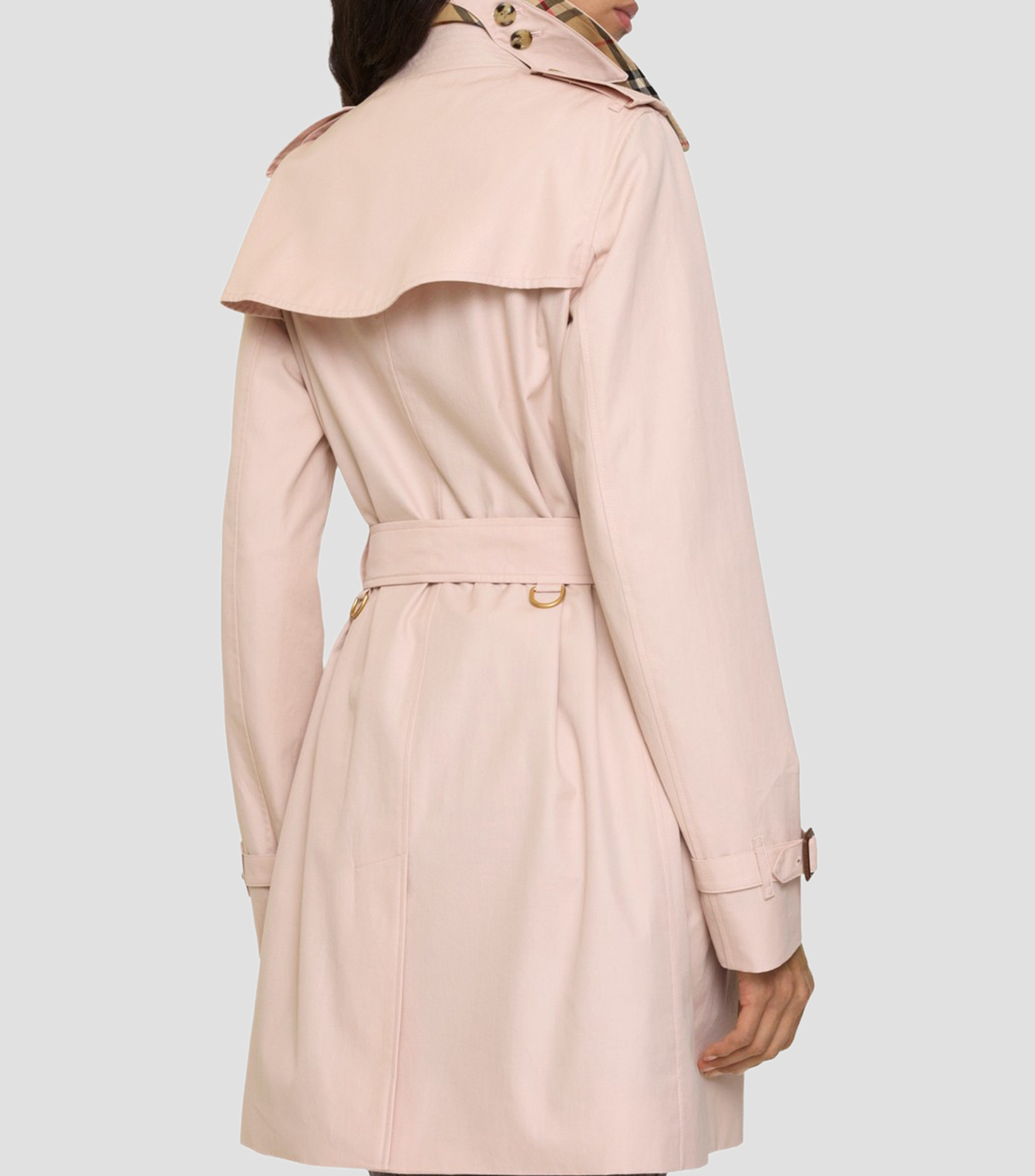 Gabardina corta con botonadura Mujer