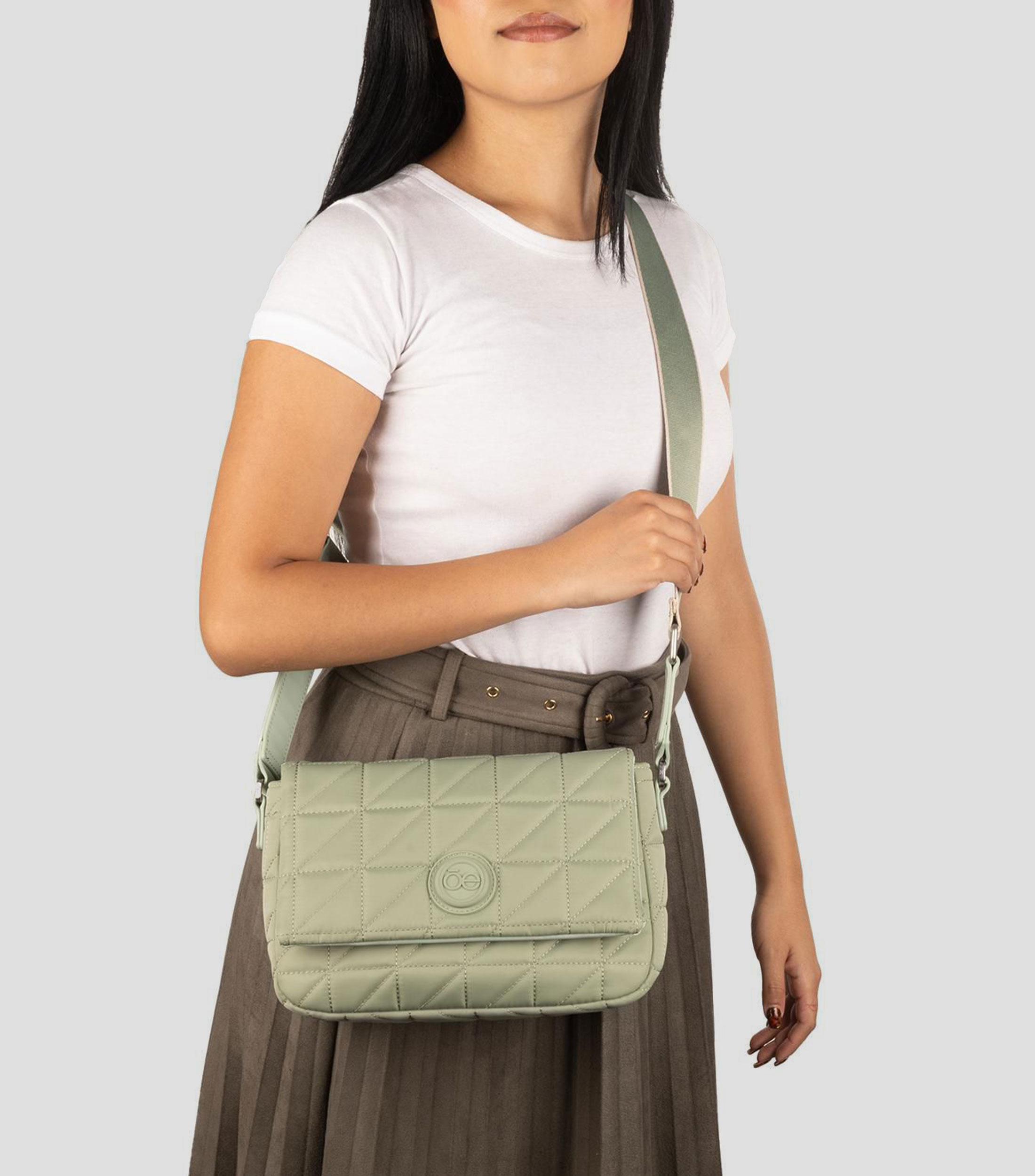 Bolsa crossbody verde capitonada Niña