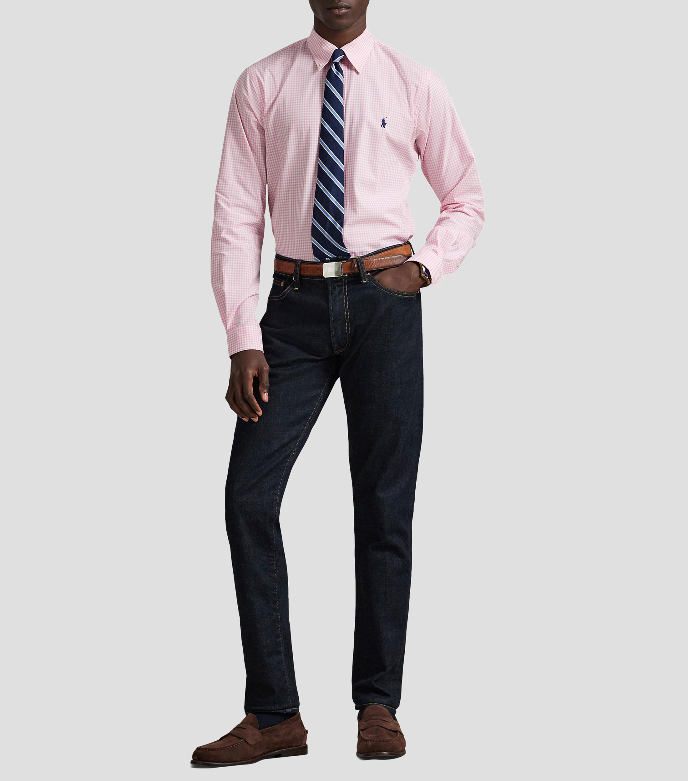 Camisa con cuadros manga larga Hombre