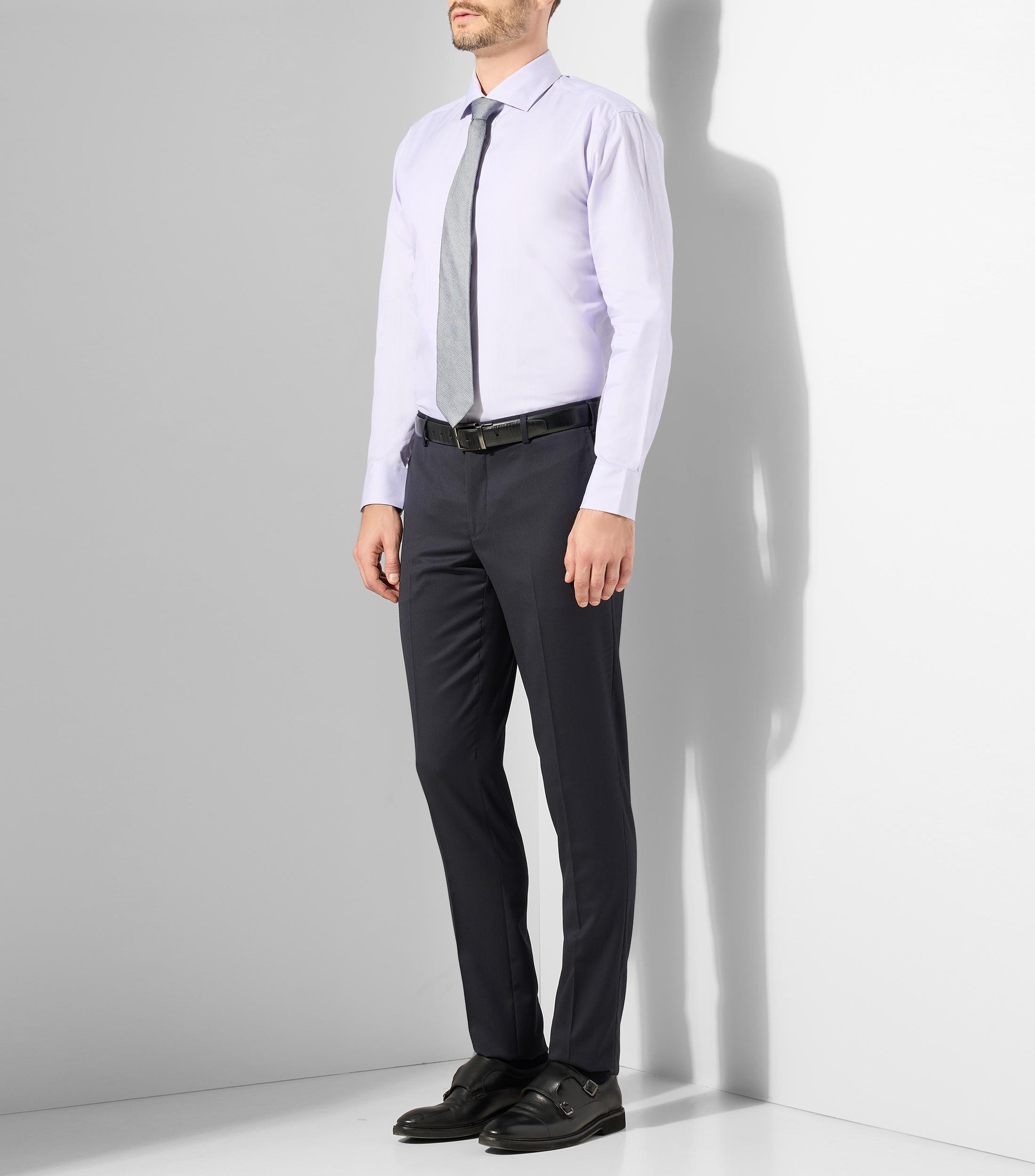 Camisa de vestir con rayas y manga larga Hombre