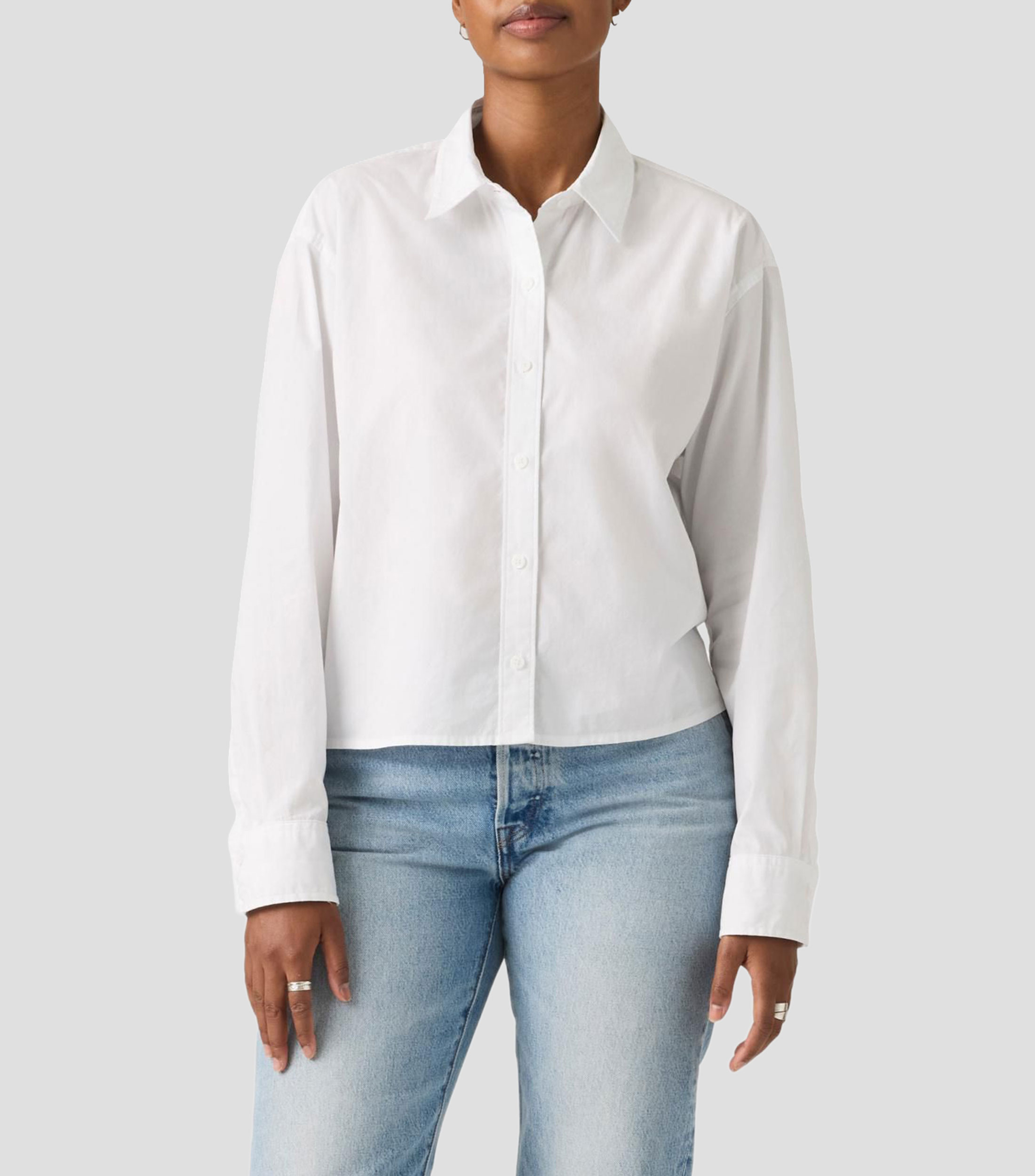Camisa lisa con manga larga Mujer