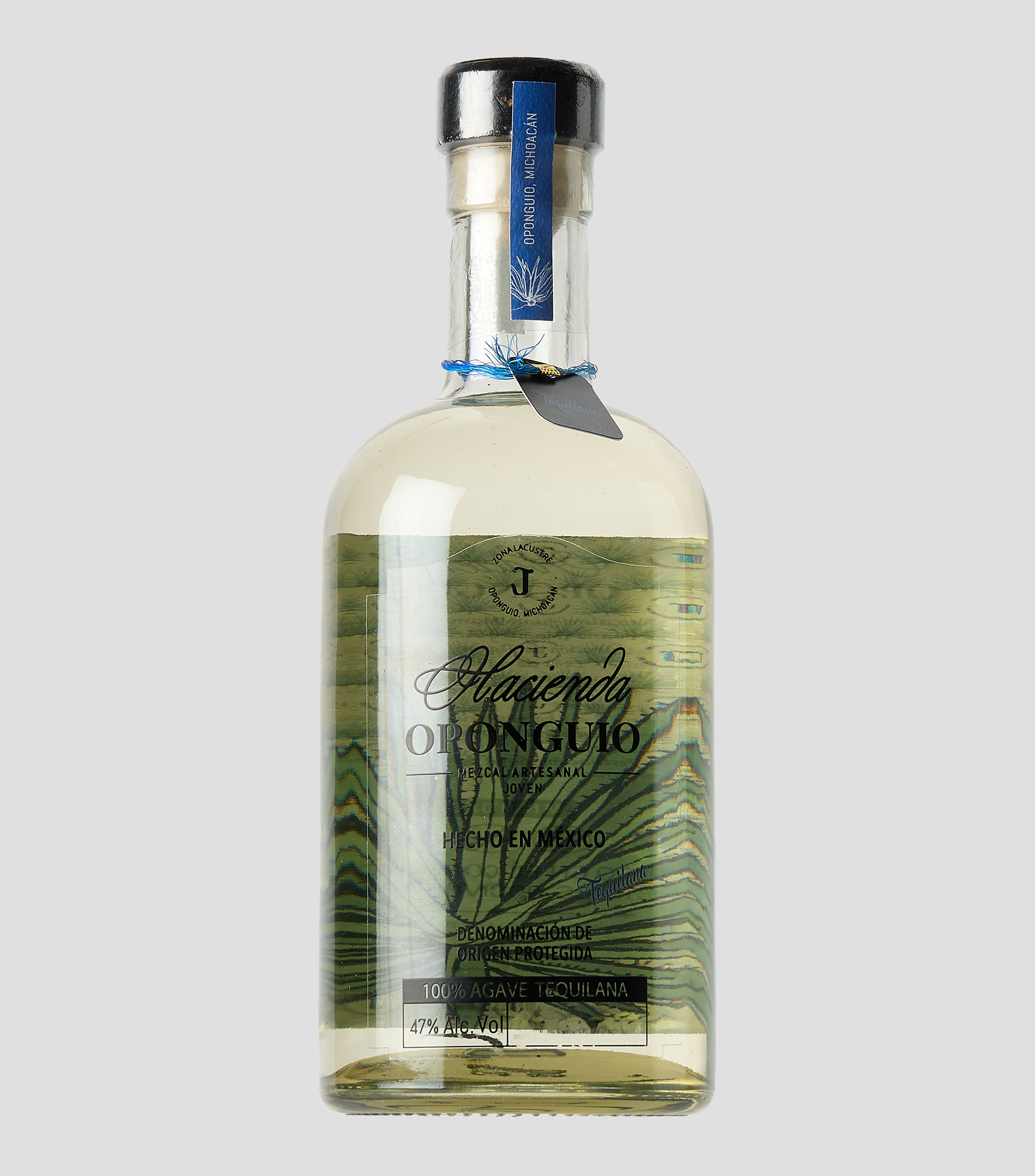 Mezcal artesanal joven Hacienda Oponguio Tequilana, 750 ml