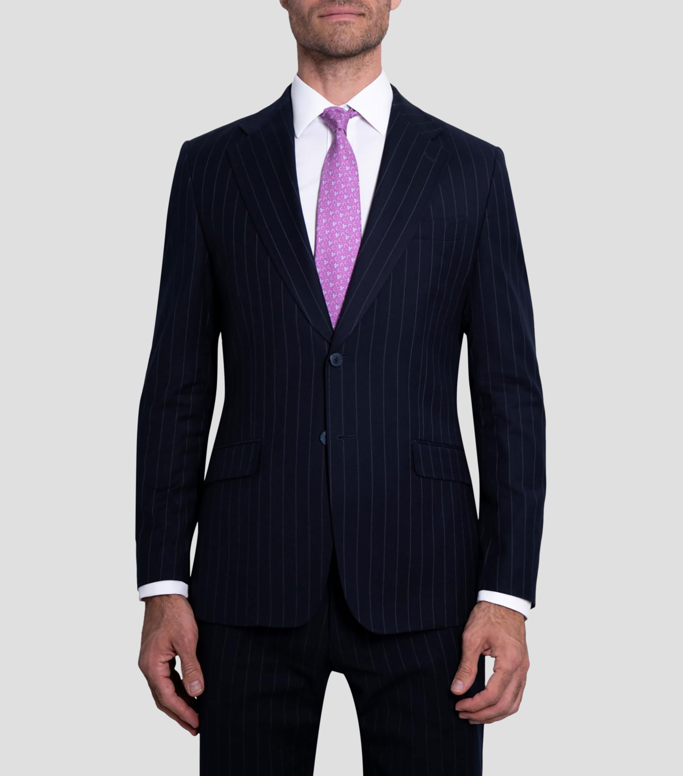 Corbata ancha en seda lila estampada S8 Rana y Nenúfares Hombre