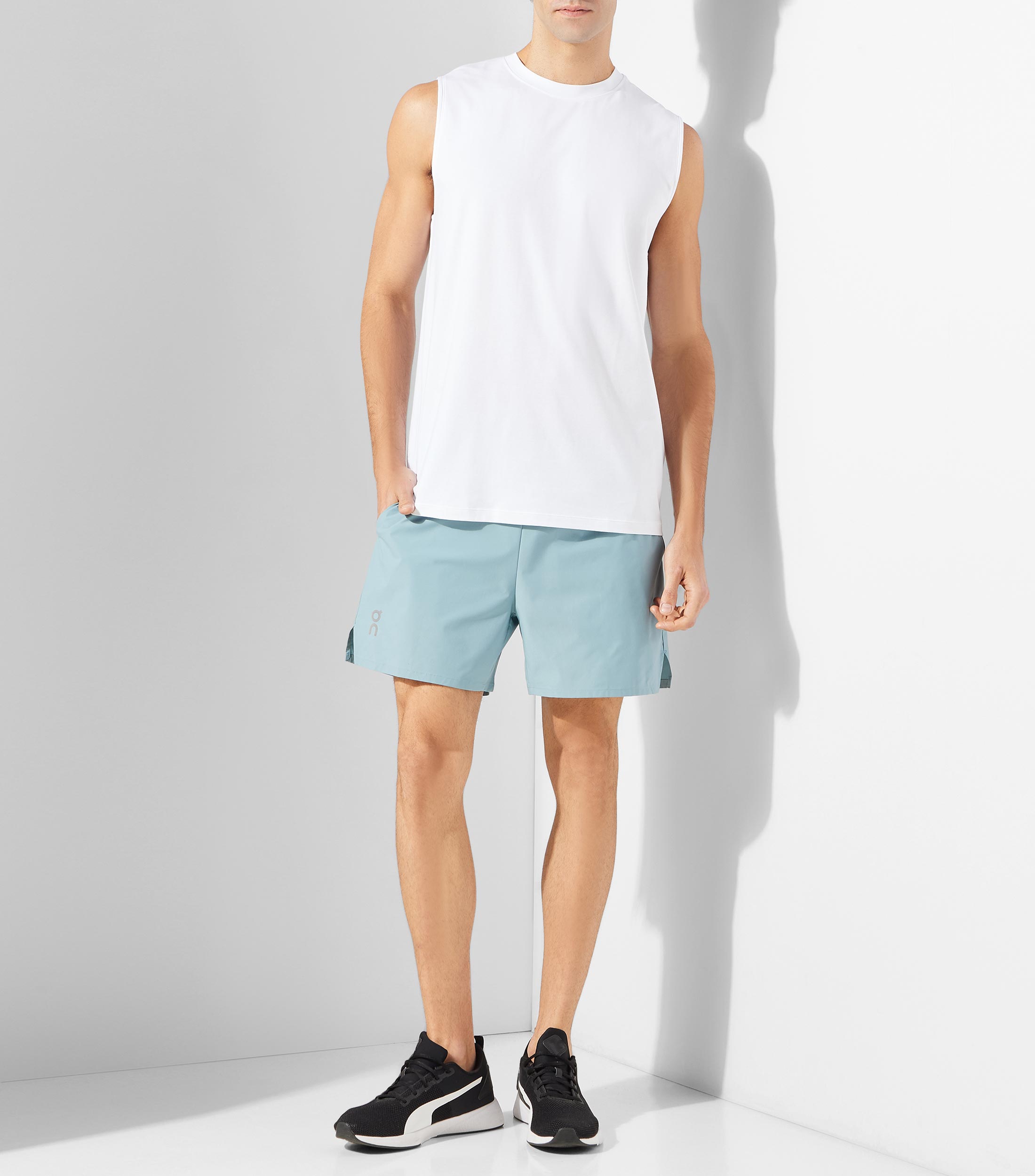Short de entrenamiento liso Hombre