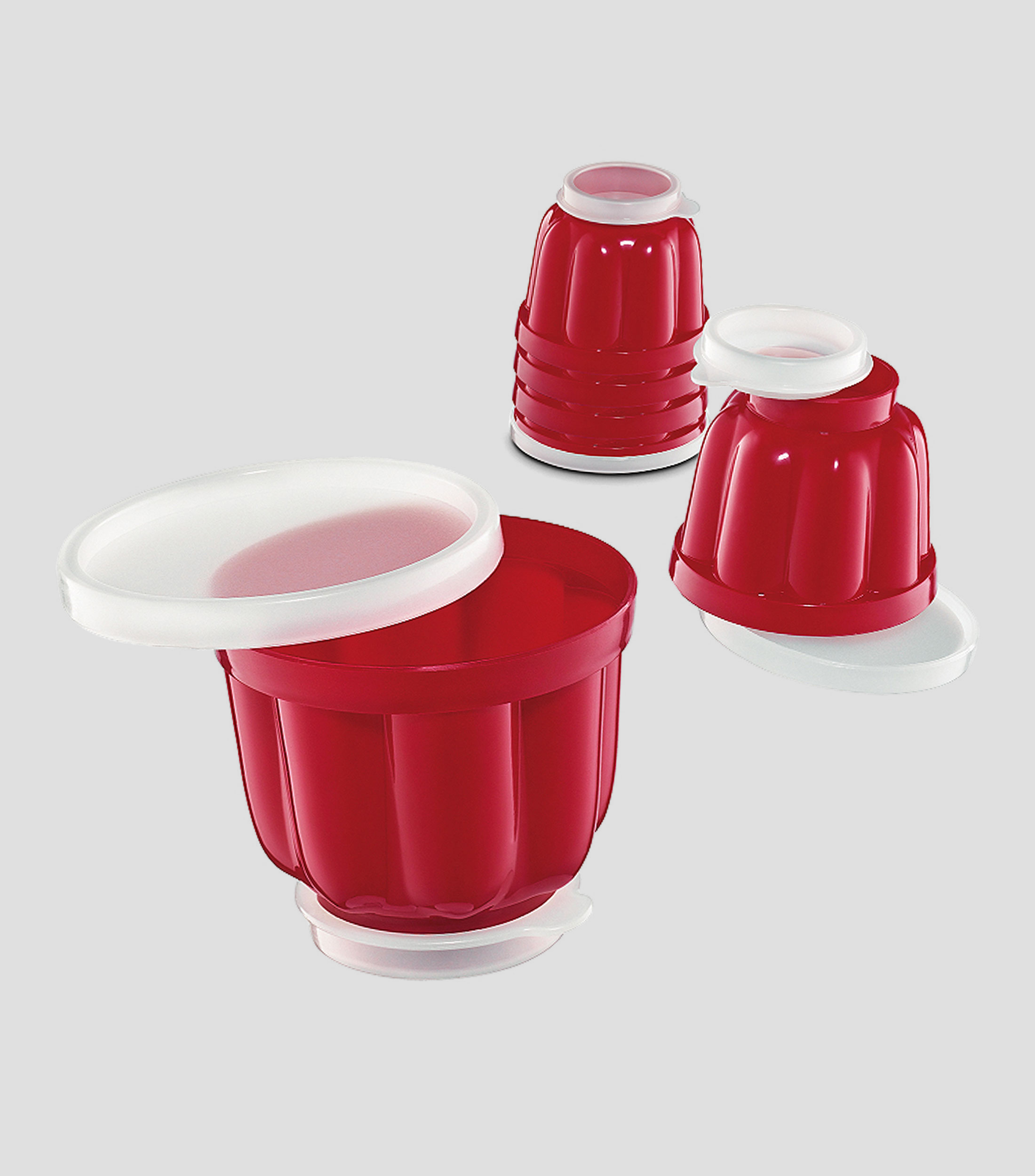 Set De 6 Moldes Rojos Para Flan