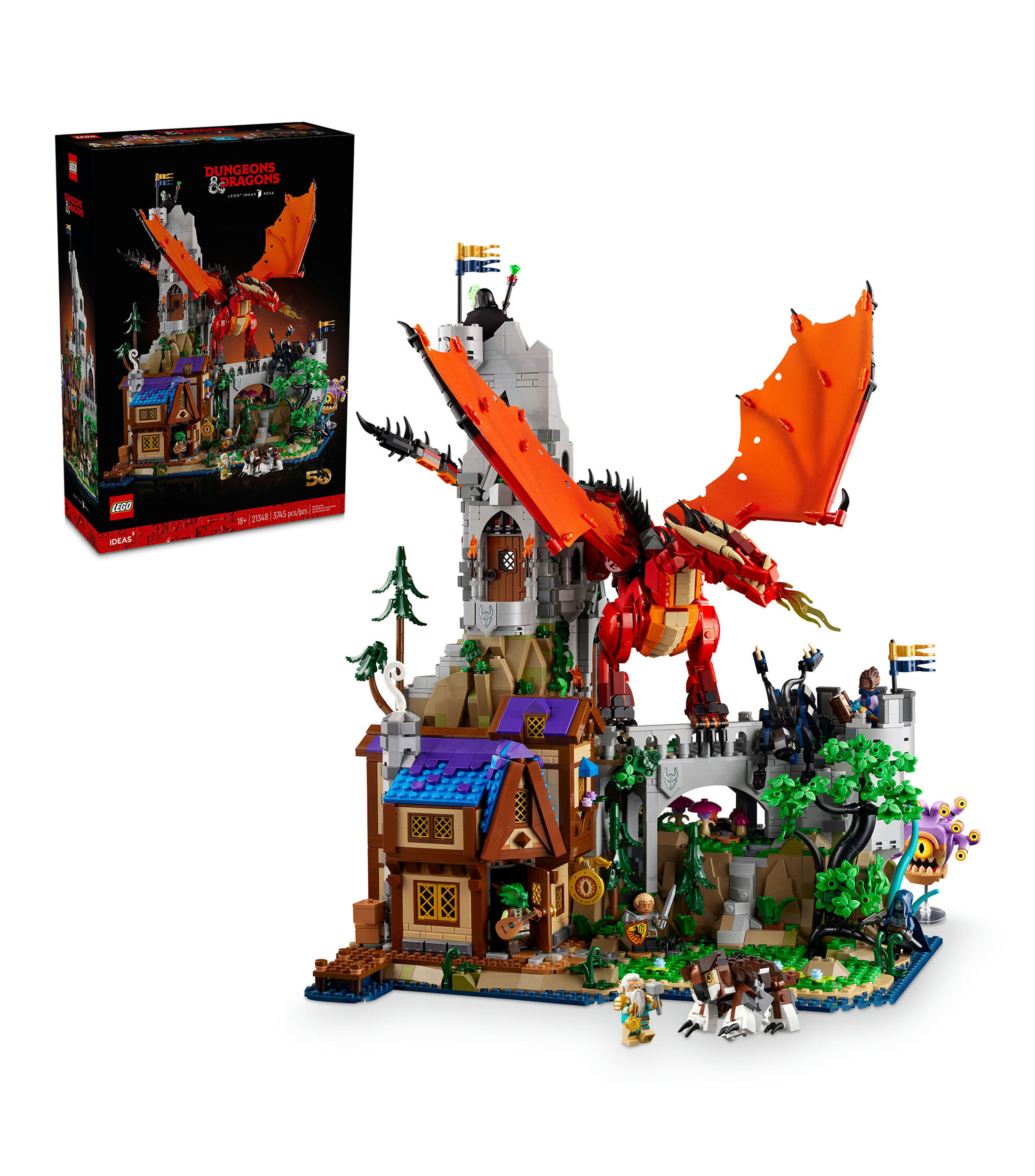 Lego Ideas Dungeons & Dragons Aventura del Dragón Rojo Set de Construcción 21348