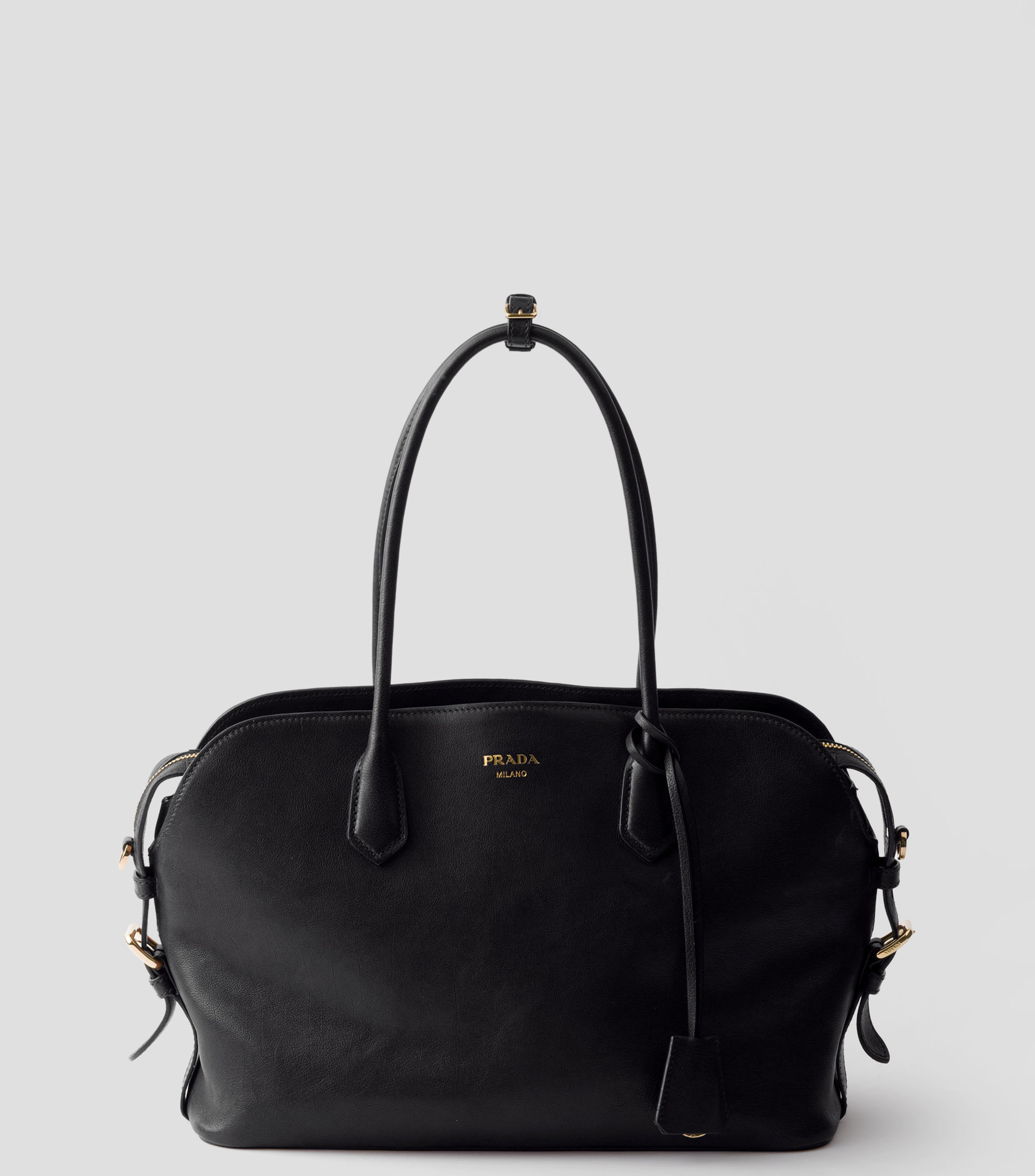 Bolsa Tote Negra en Piel, Mujer