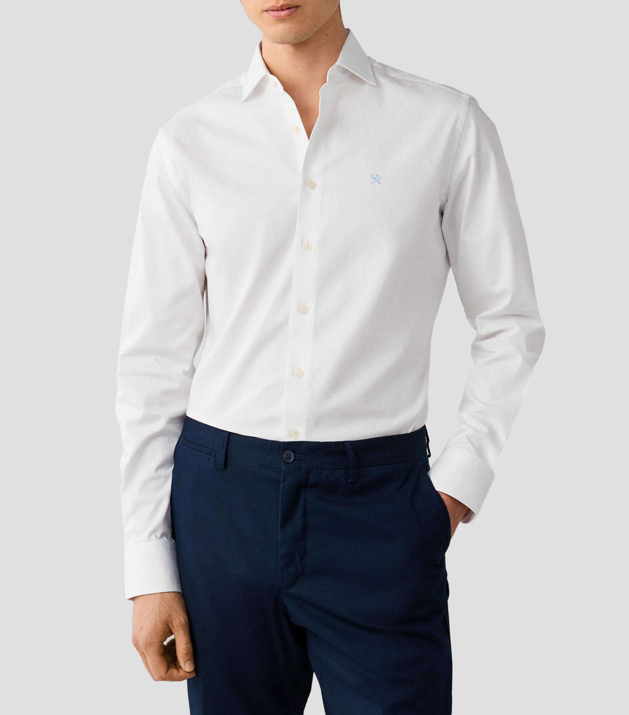 Camisa lisa manga larga Hombre