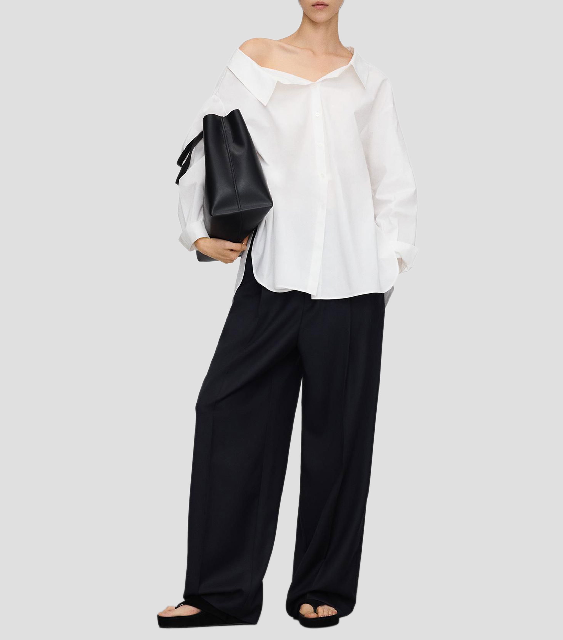 Camisa lisa manga larga Mujer