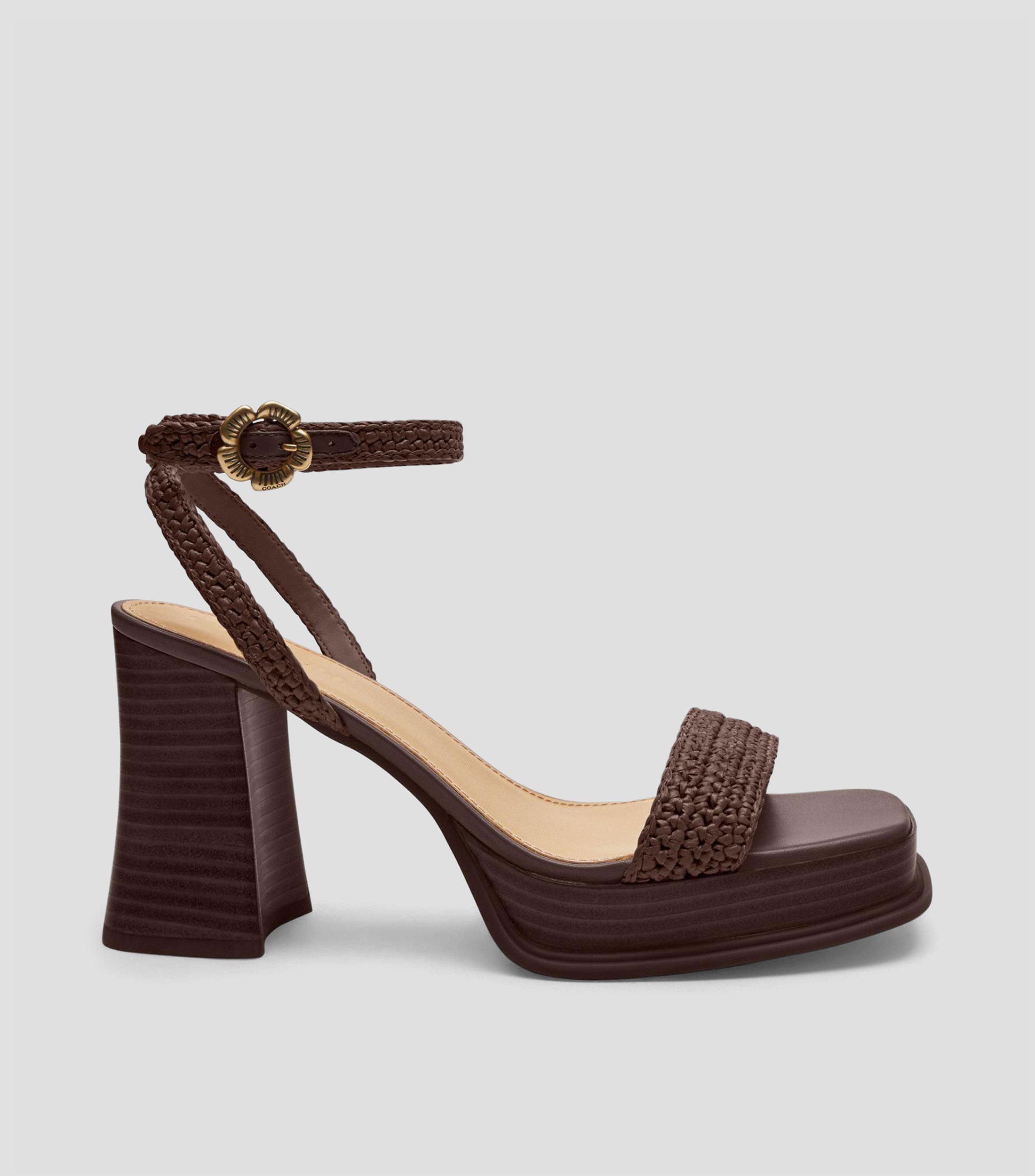 Sandalias con plataforma y tacón alto ancho Mujer