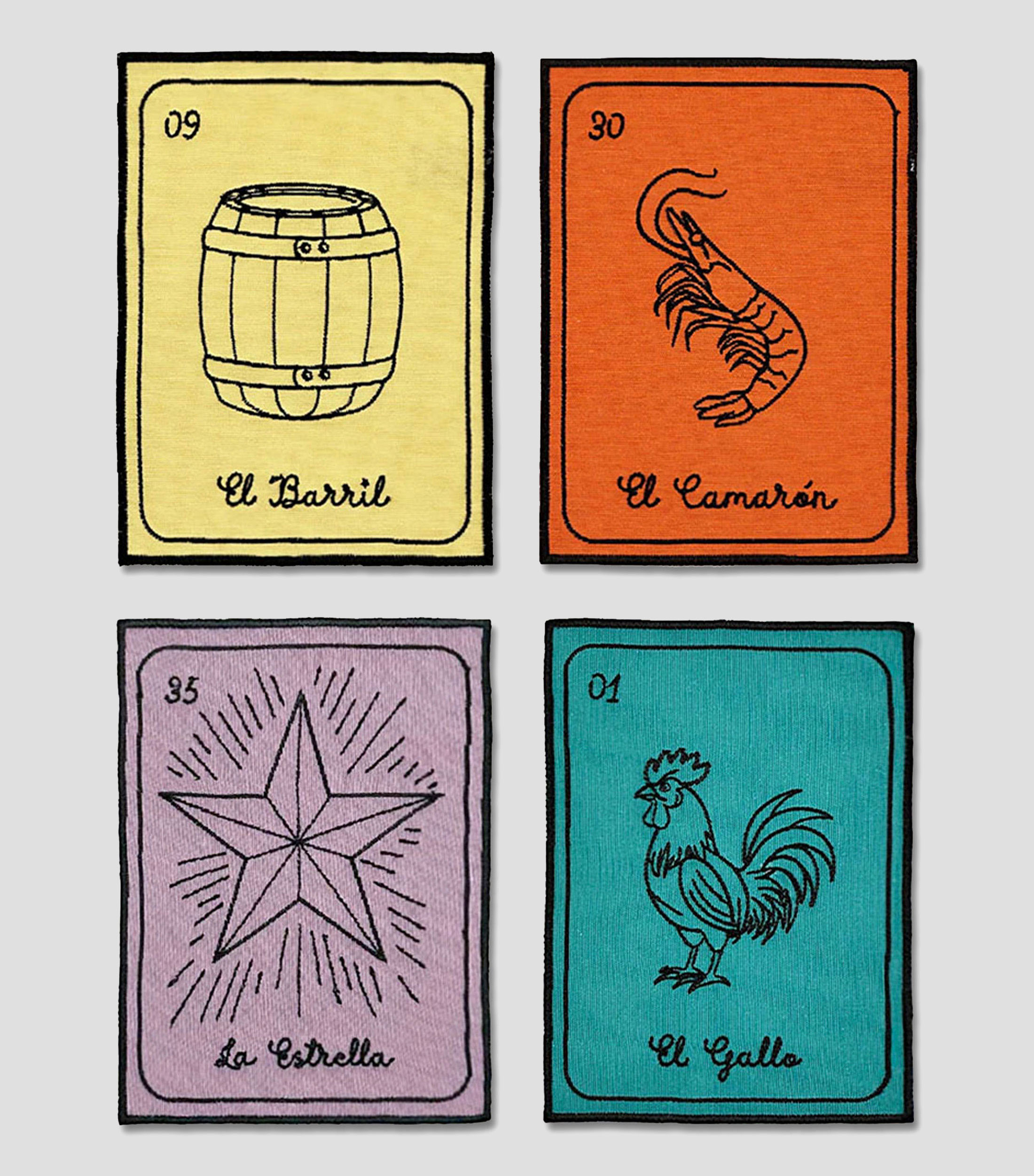 Set 4 Cocteleras Lotería en algodón
