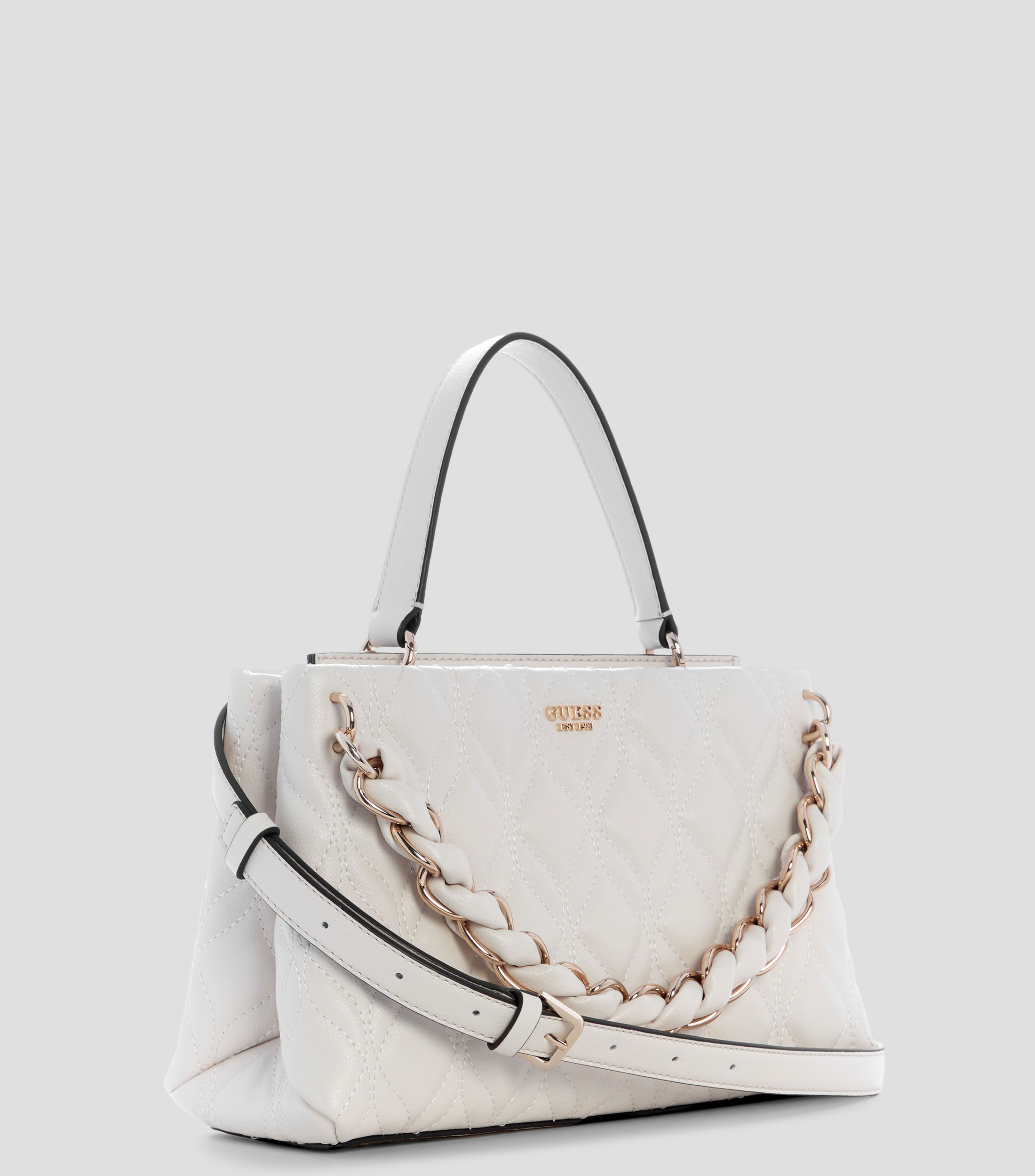 Bolsa satchel blanca sólida Mujer