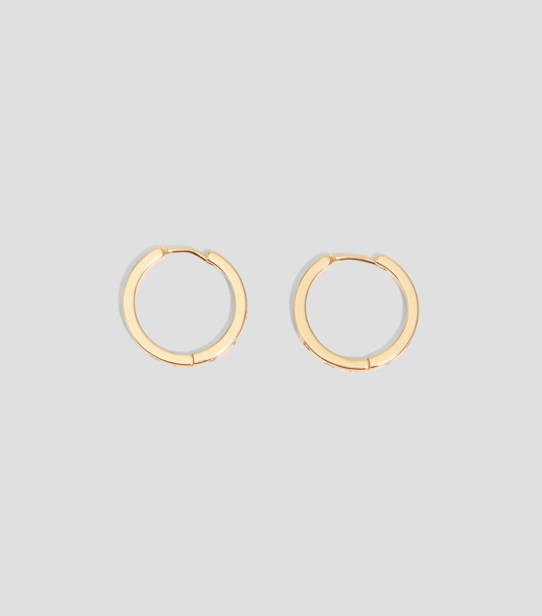 Aretes aro dorado logo multicolor Mujer