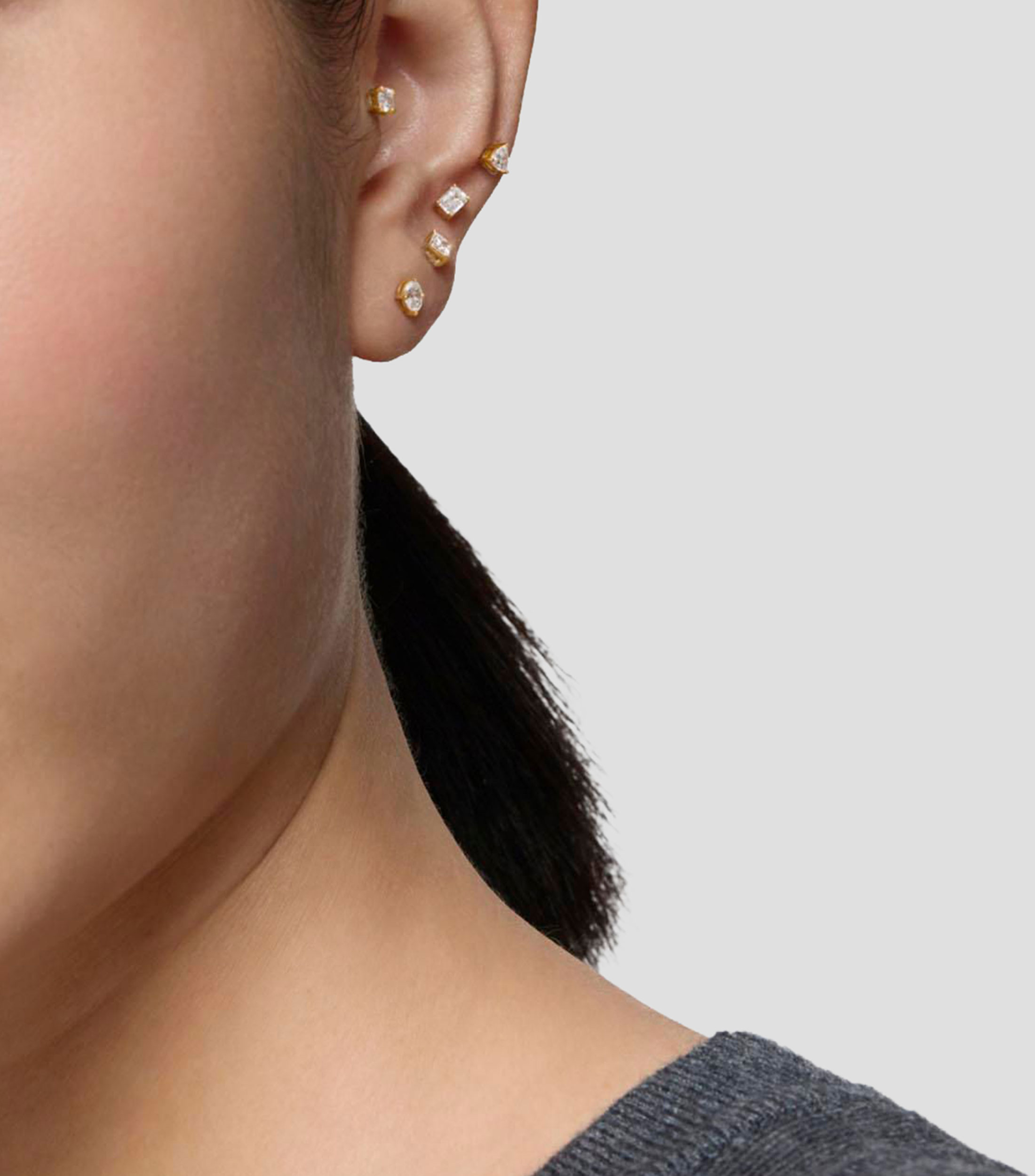 Arete individual en oro amarillo 14 kilates Shine LGD Mujer