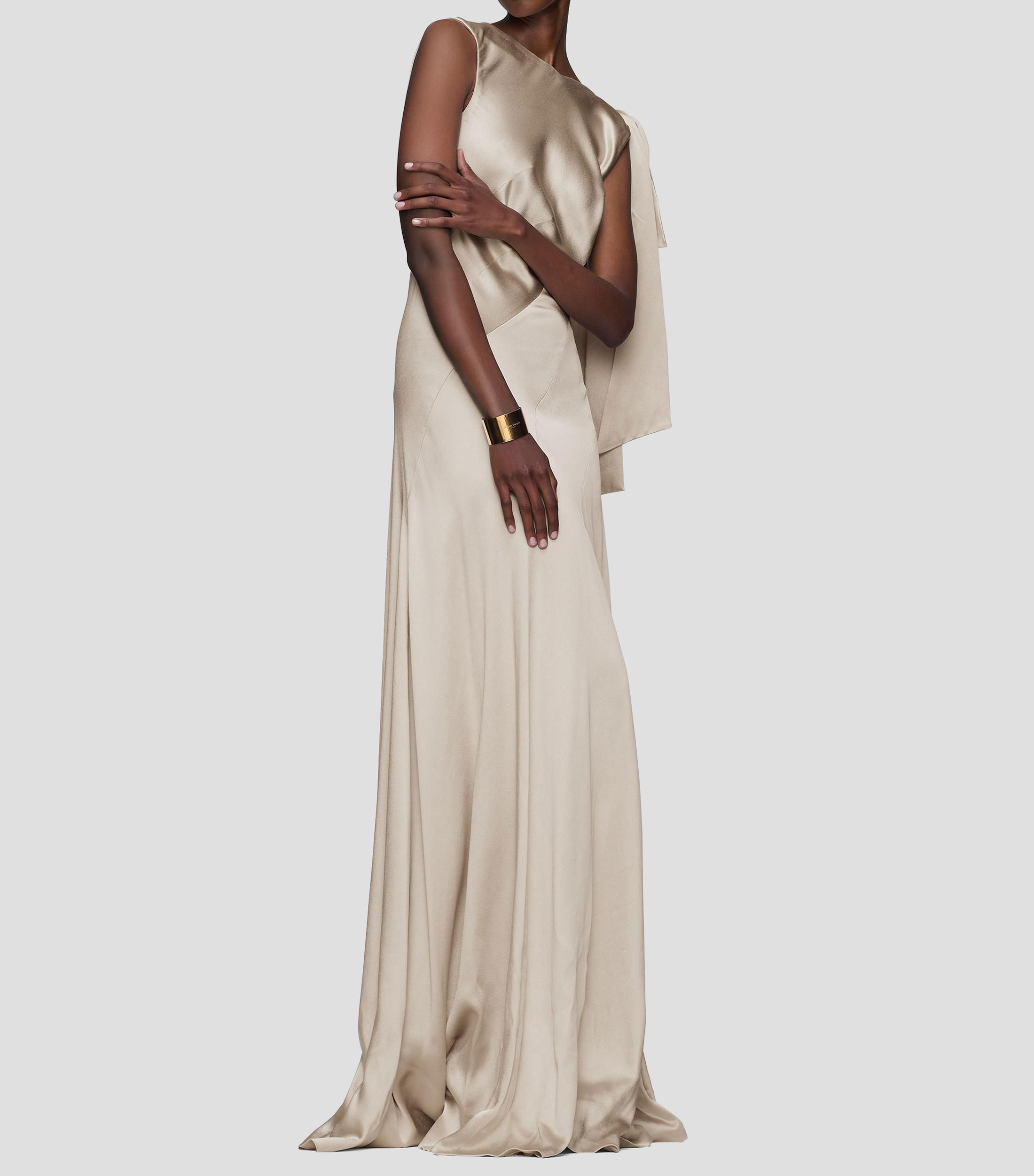 Vestido largo liso Mujer