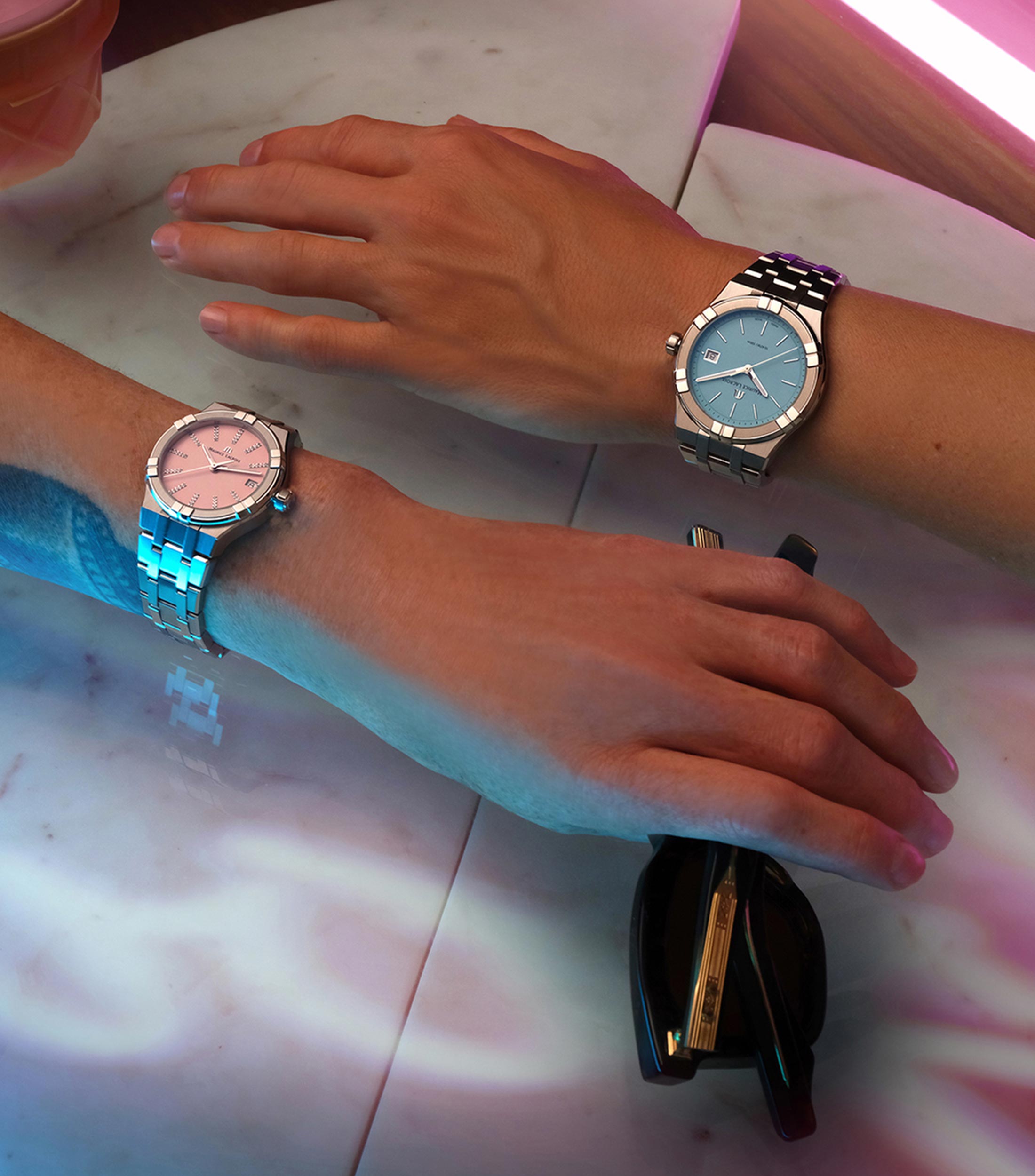 Reloj para Mujer Aikon Casual, Plateado, Rosa