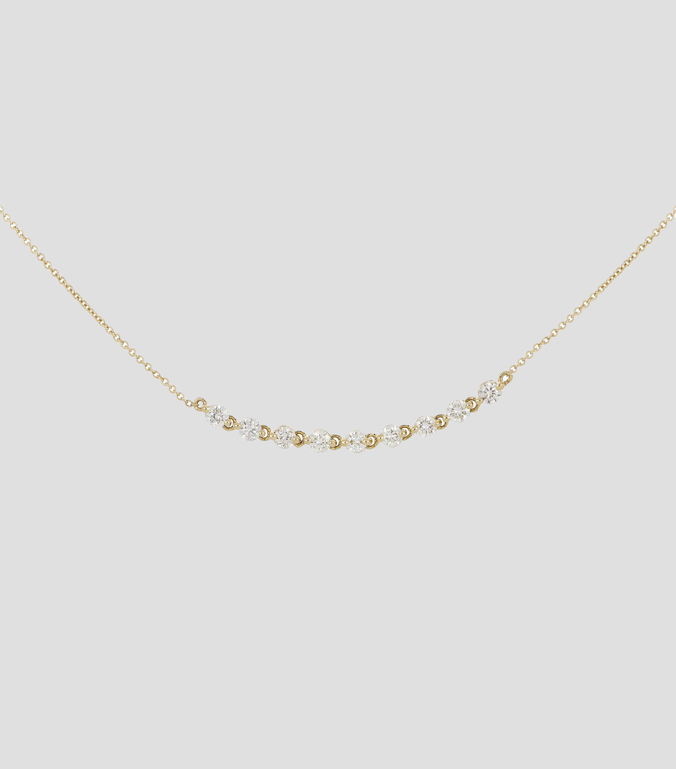 Gargantilla en oro amarillo de 18 kilates con diamantes Mujer