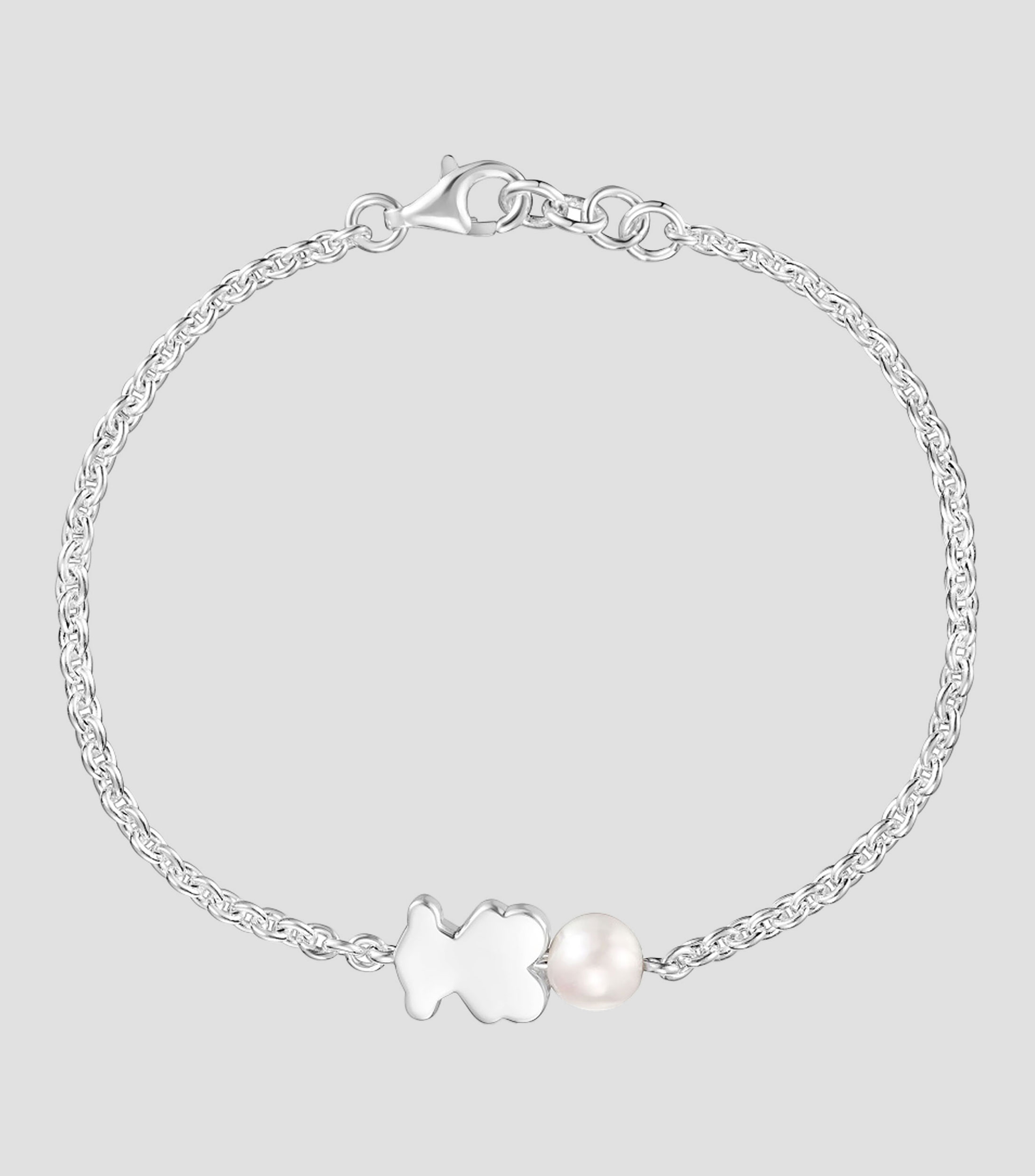 Pulsera en plata con motivo de oso Mujer