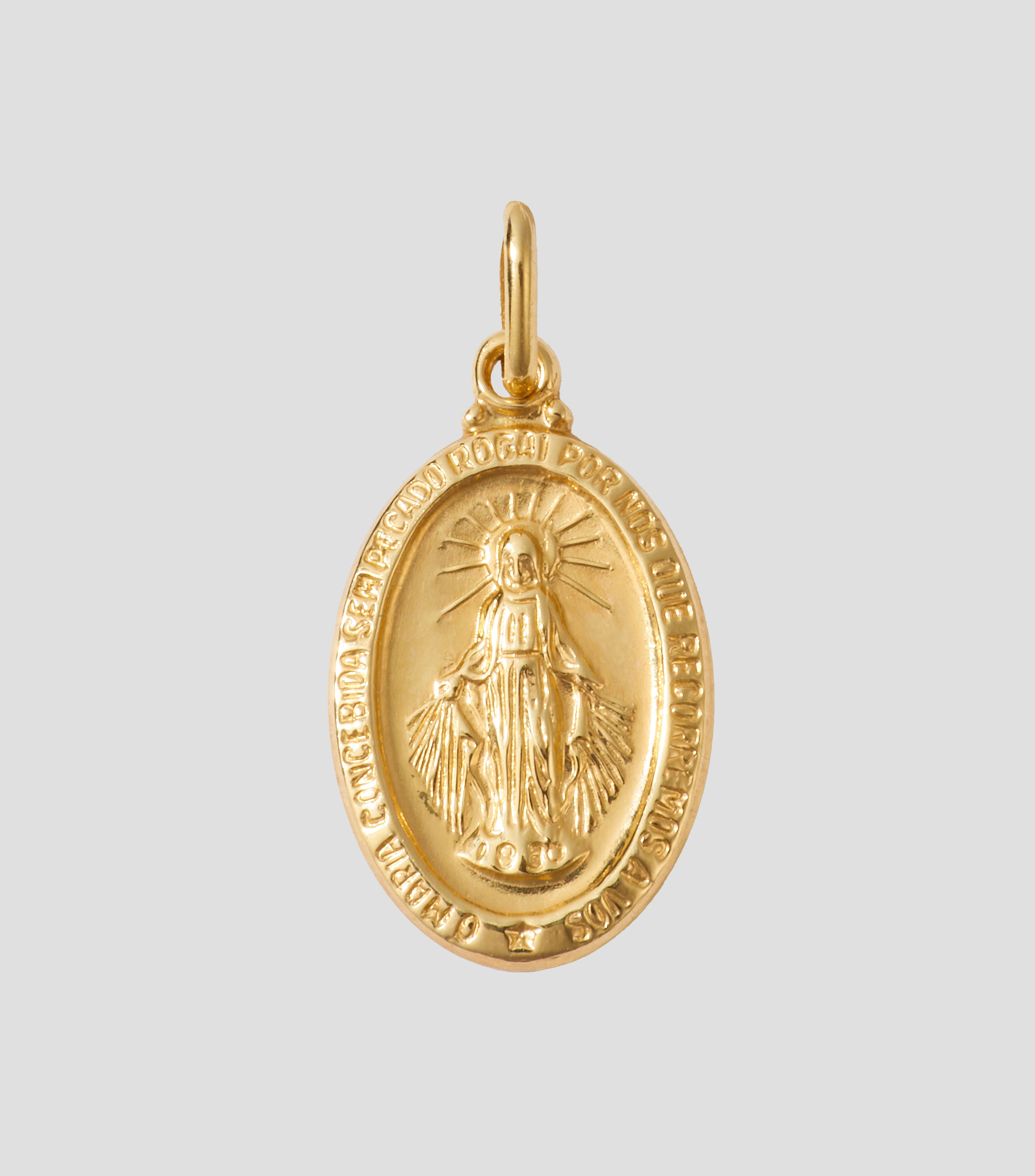 Medalla en oro amarillo de 14 kilates Virgen Milagrosa Mujer