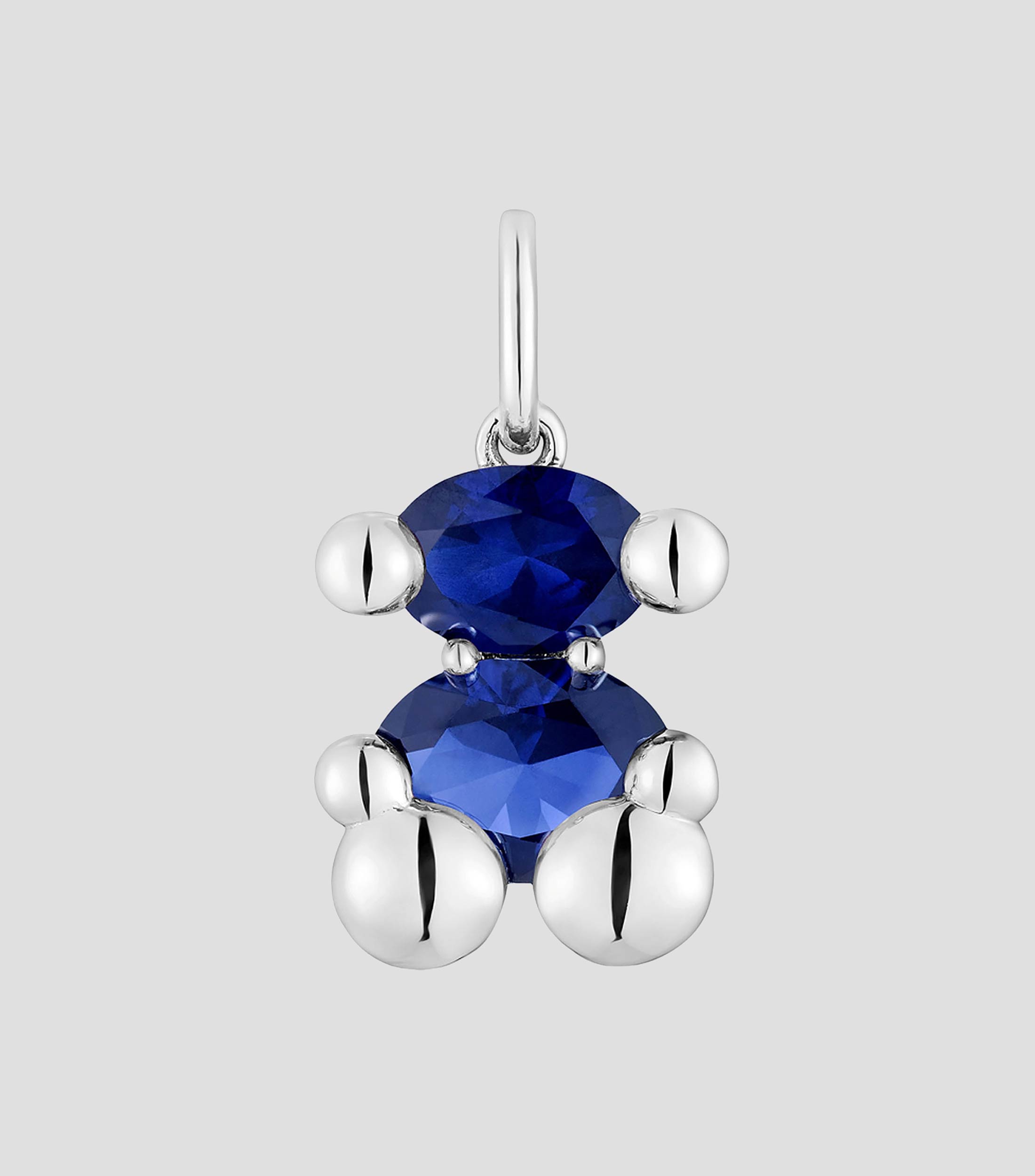 Dije en Plata Color Bear con zafiro azul Mujer