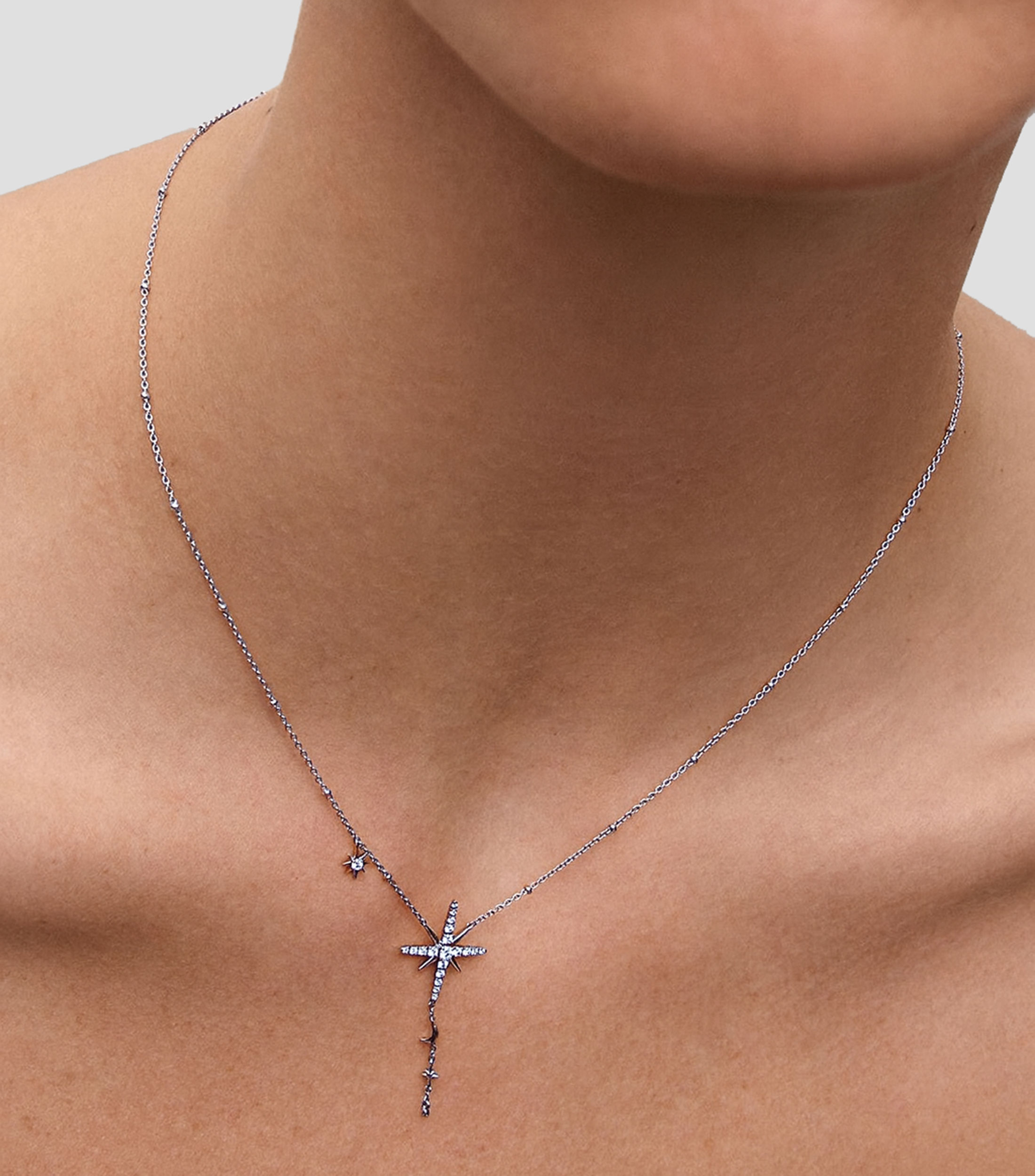 Collar en oro blanco 18 Kts con diamantes Orion Mujer