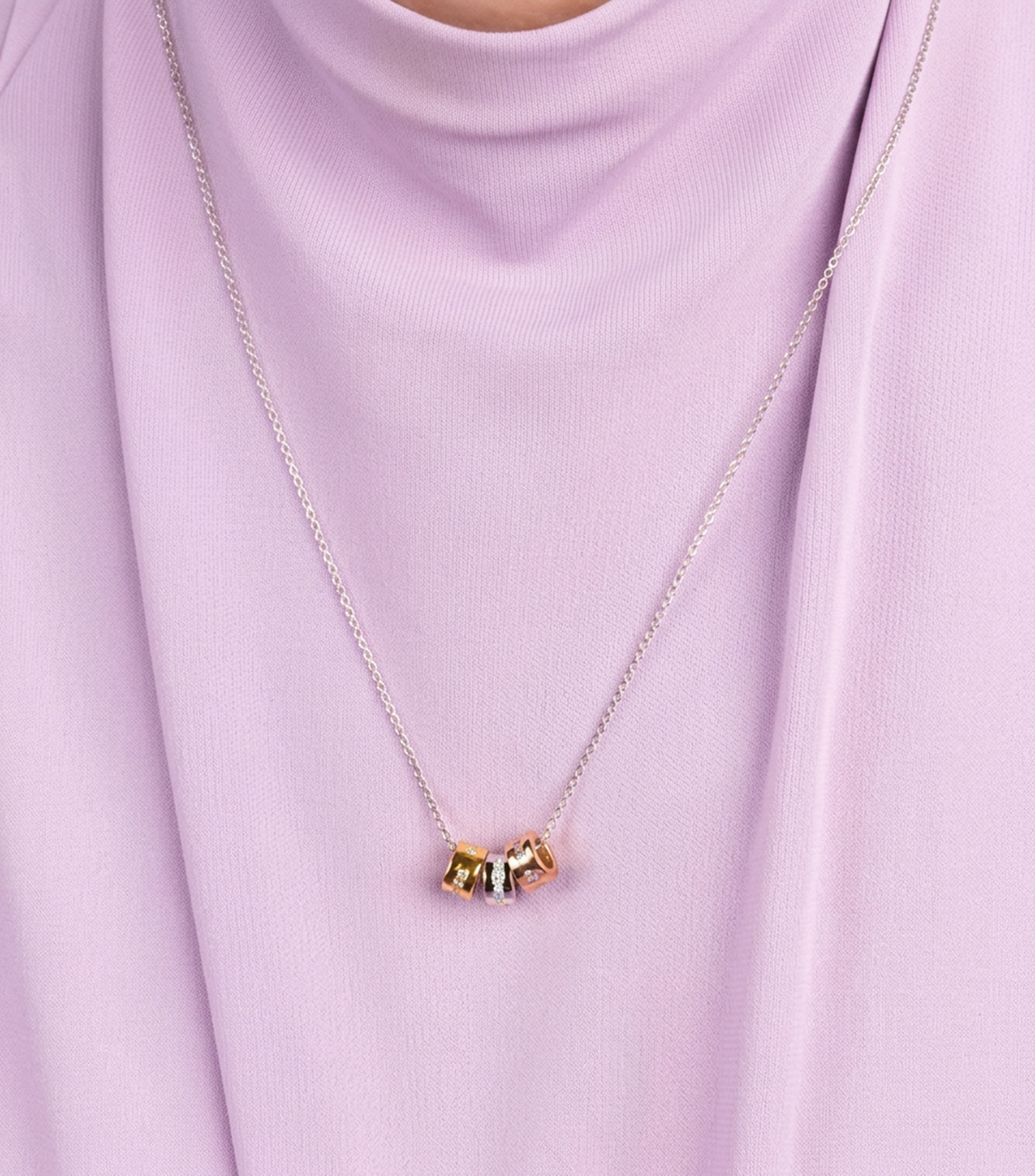 Collar Morse Code con circonita Mujer