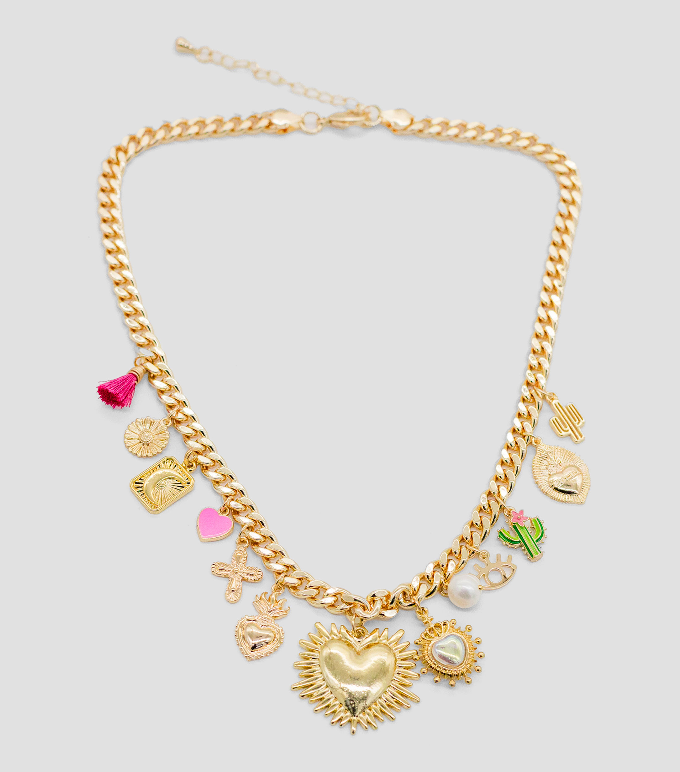 Collar entrelazado con dijes Mujer