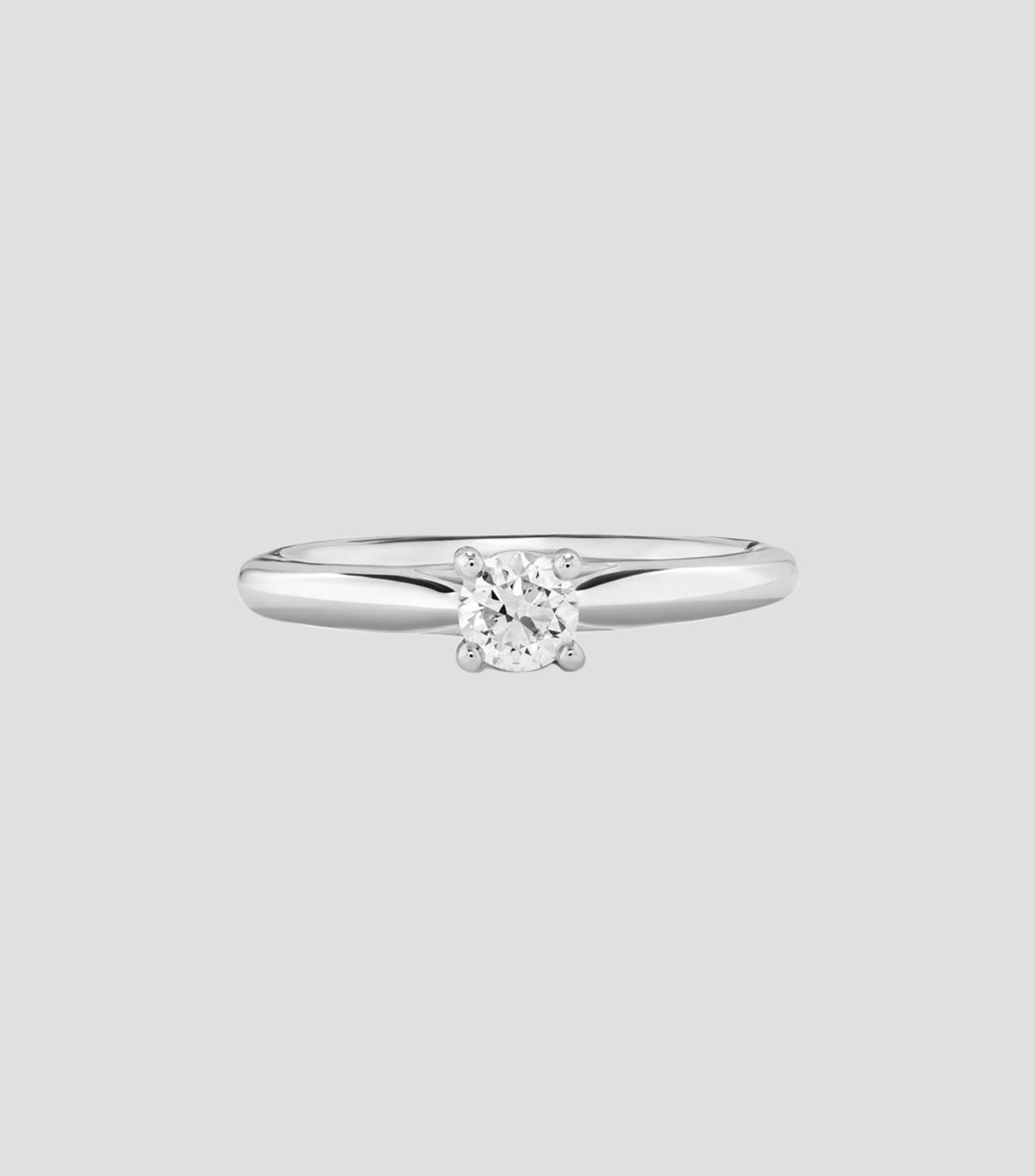 Anillo solitario en Oro blanco de 18 Kilates Compromiso con diamante Mujer